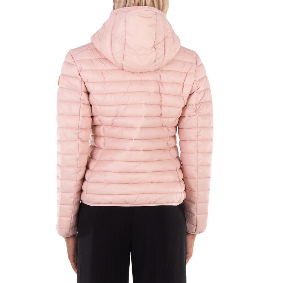 Save The Duck - Open Box - Save The Duck Ladies Pink Daisy Animal Free Hooded Puffer Jacket, Brand Size 2 (Medium) - 4