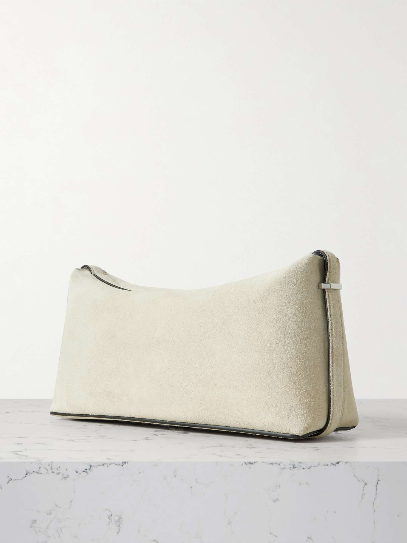 Scoop suede clutch Off-white - 3