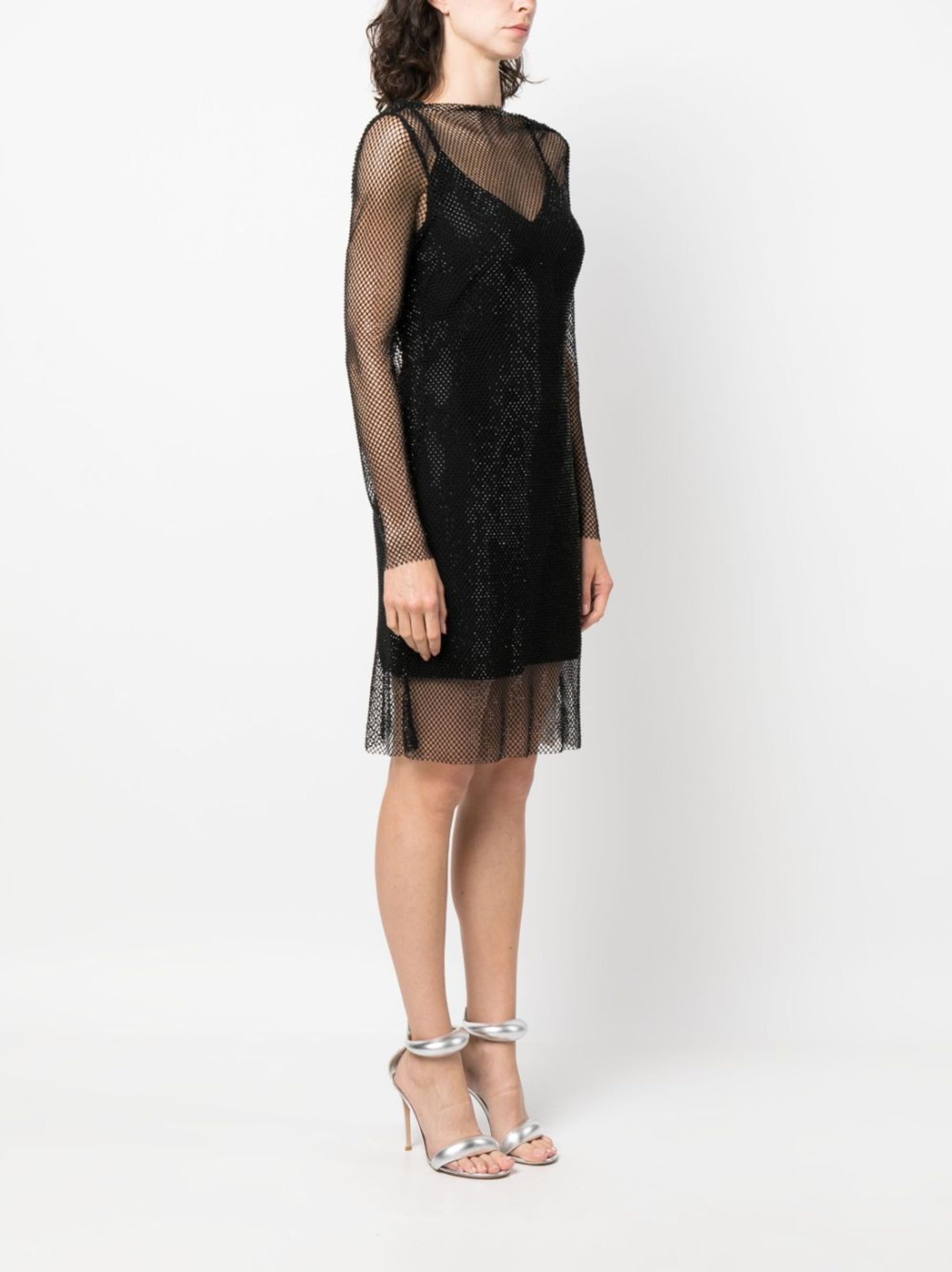 mesh layered minidress - 3