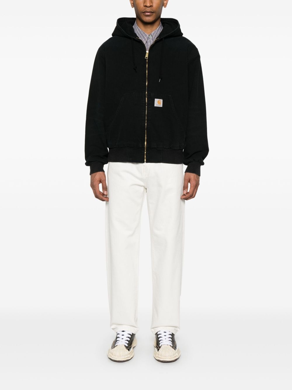 logo patch hooded jacket - 2