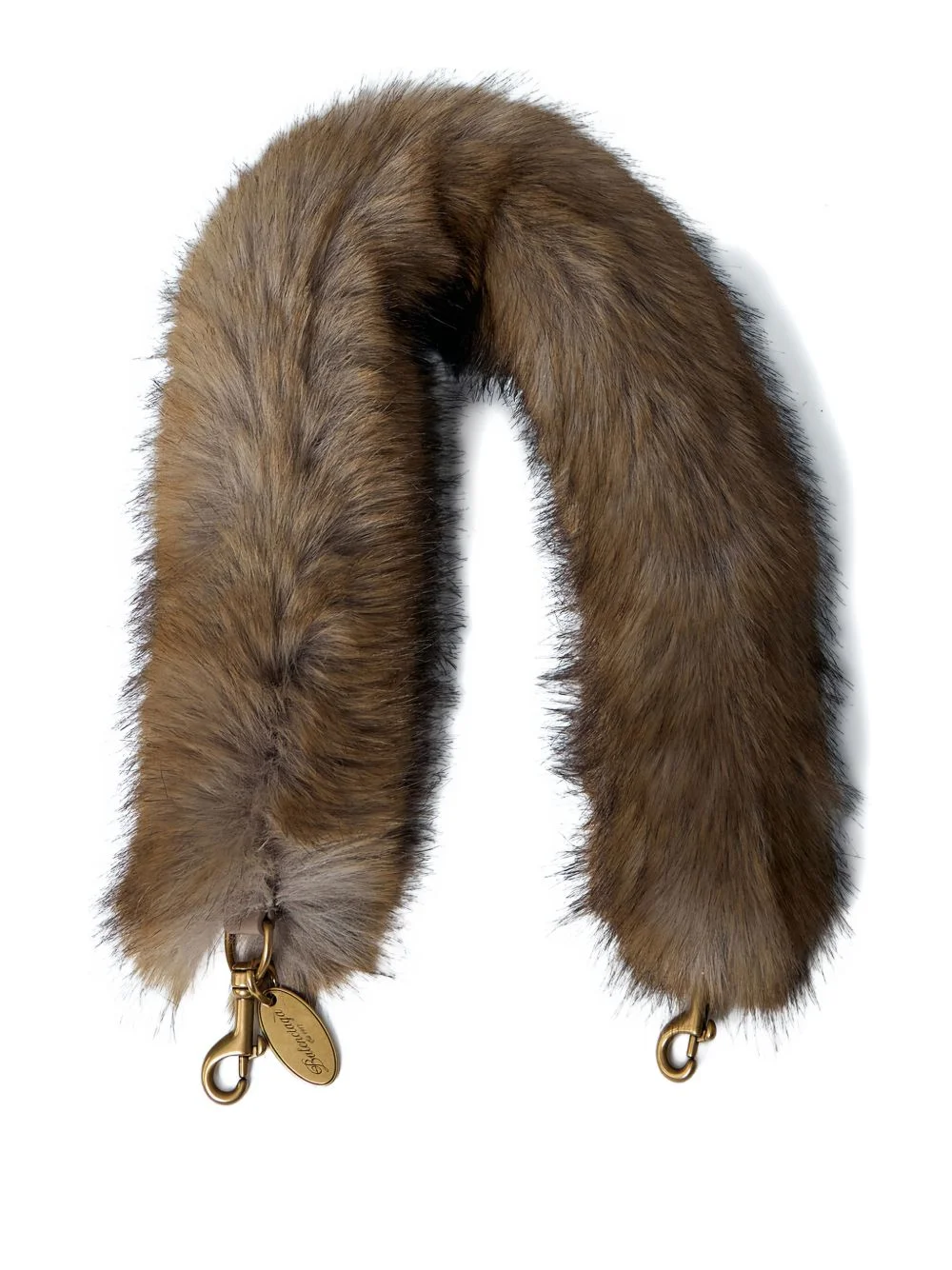 faux fur hardware bag strap - 1