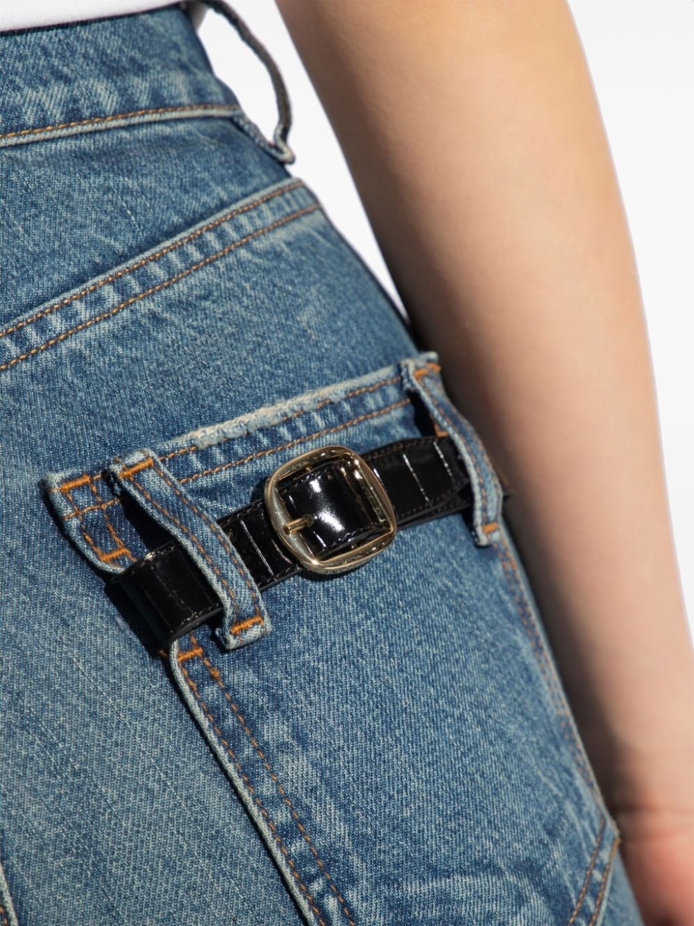 buckle-detail slim-fit jeans - 5