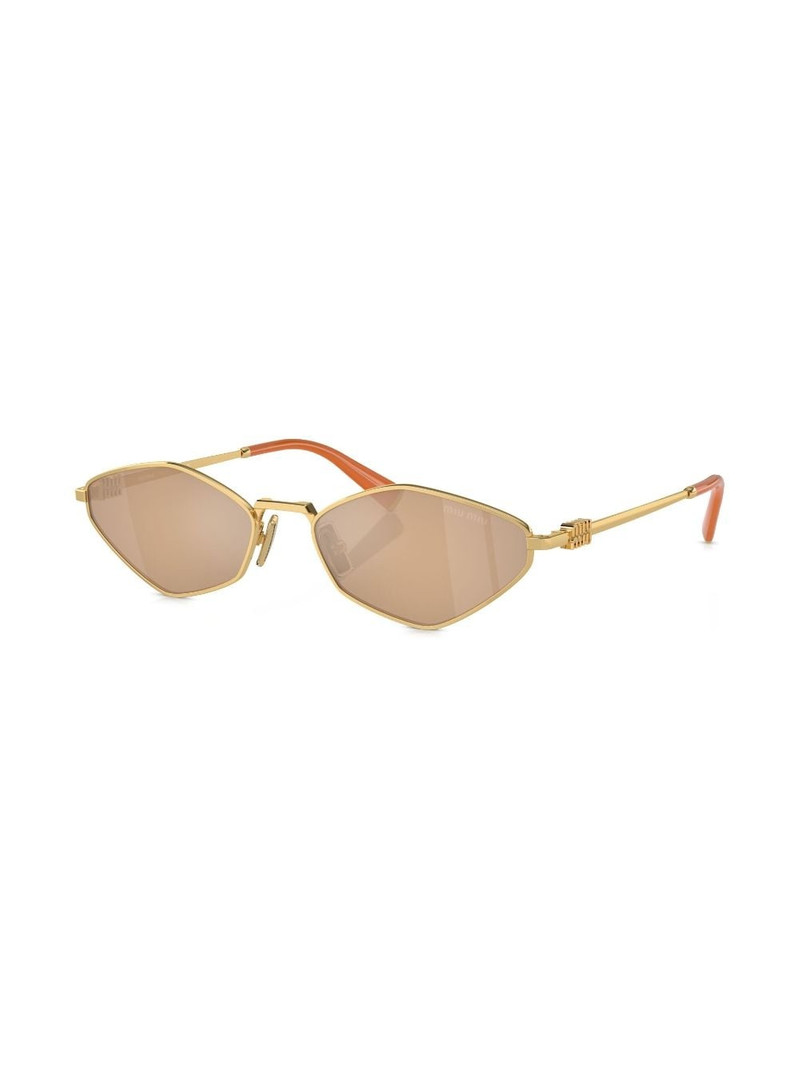 Miu Miu logo-lettering geometric-frame sunglasses outlook