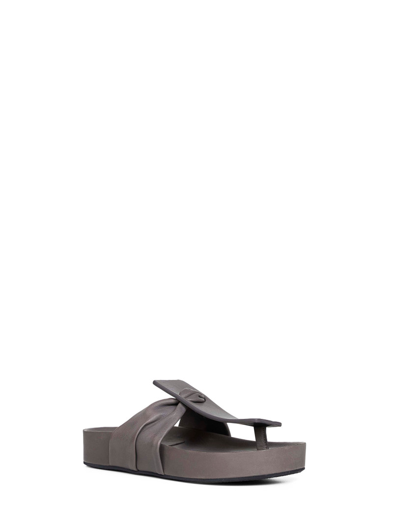 UMA WANG Dark grey leather Square fussbett sandals outlook
