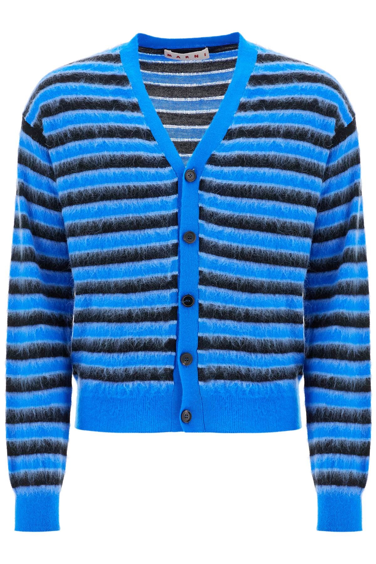 Marni striped wool and mohair cardigan - 1