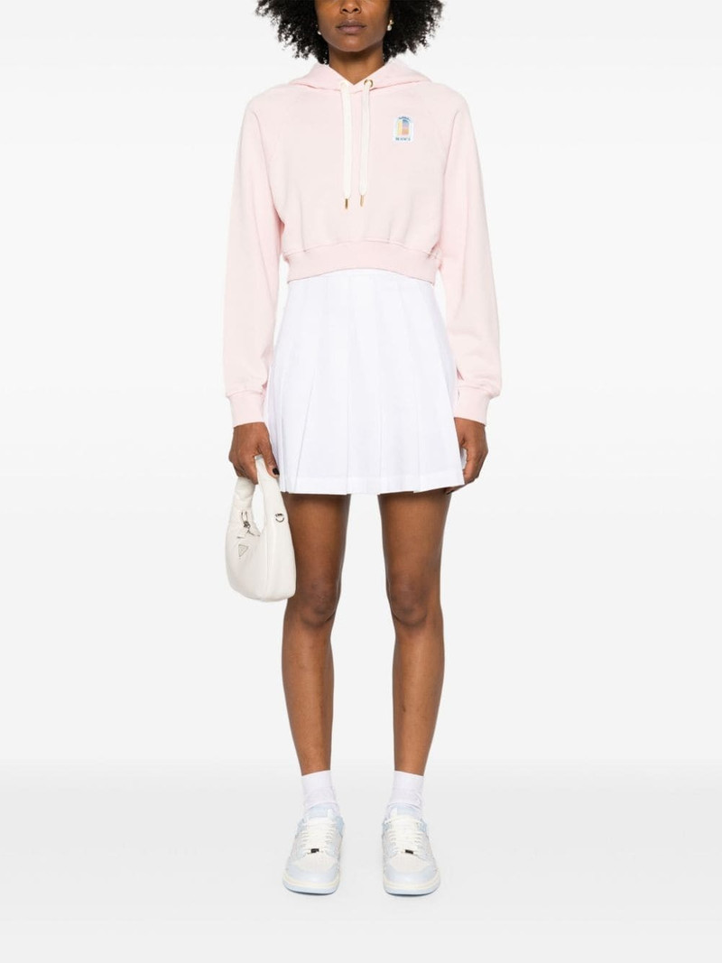 CASABLANCA logo-patch cropped hoodie outlook