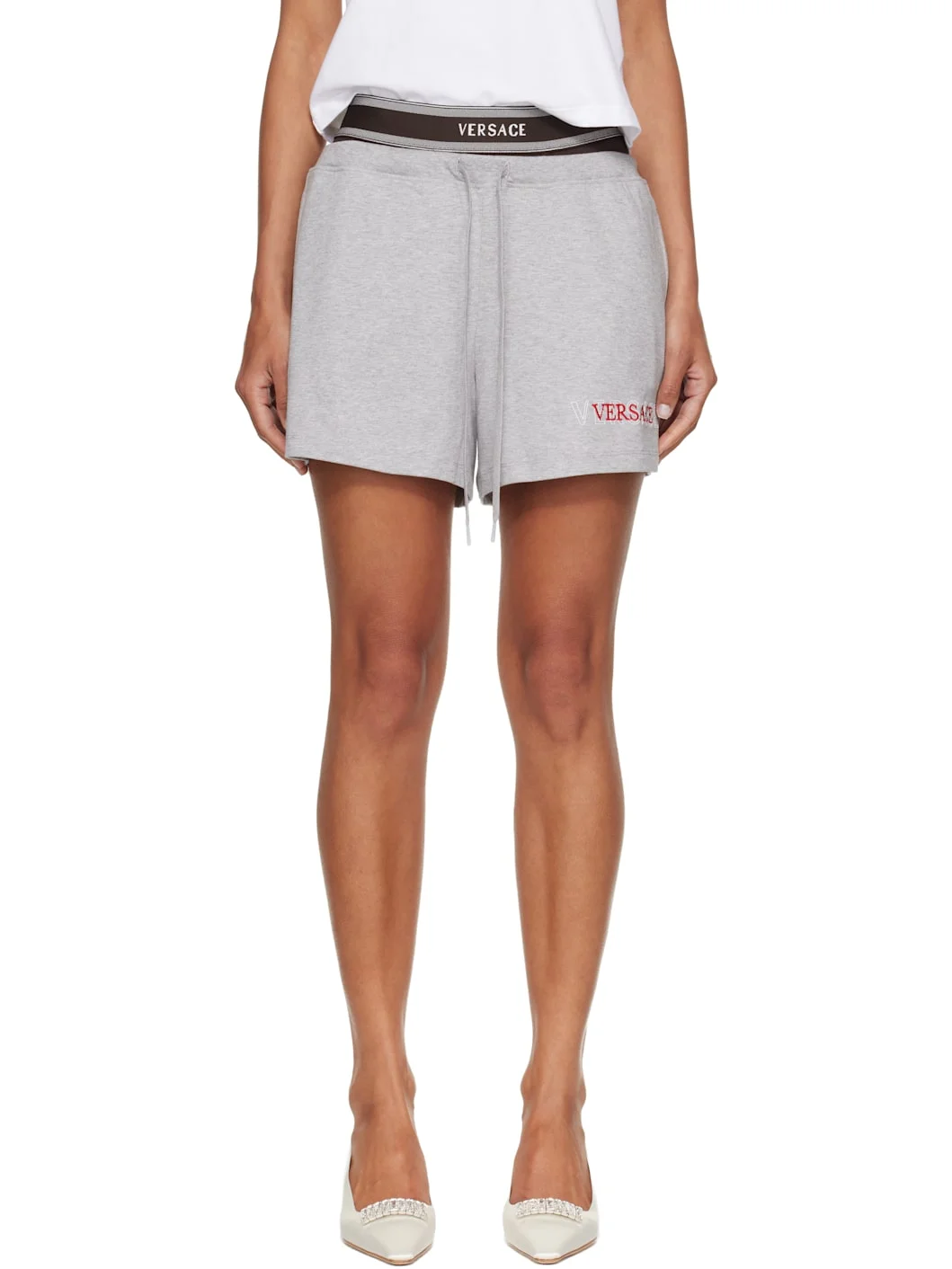 Gray Cotton-Jersey Shorts - 1