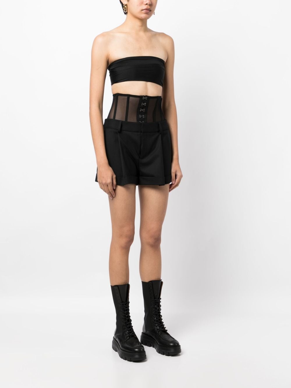 high-waist bustier shorts - 3