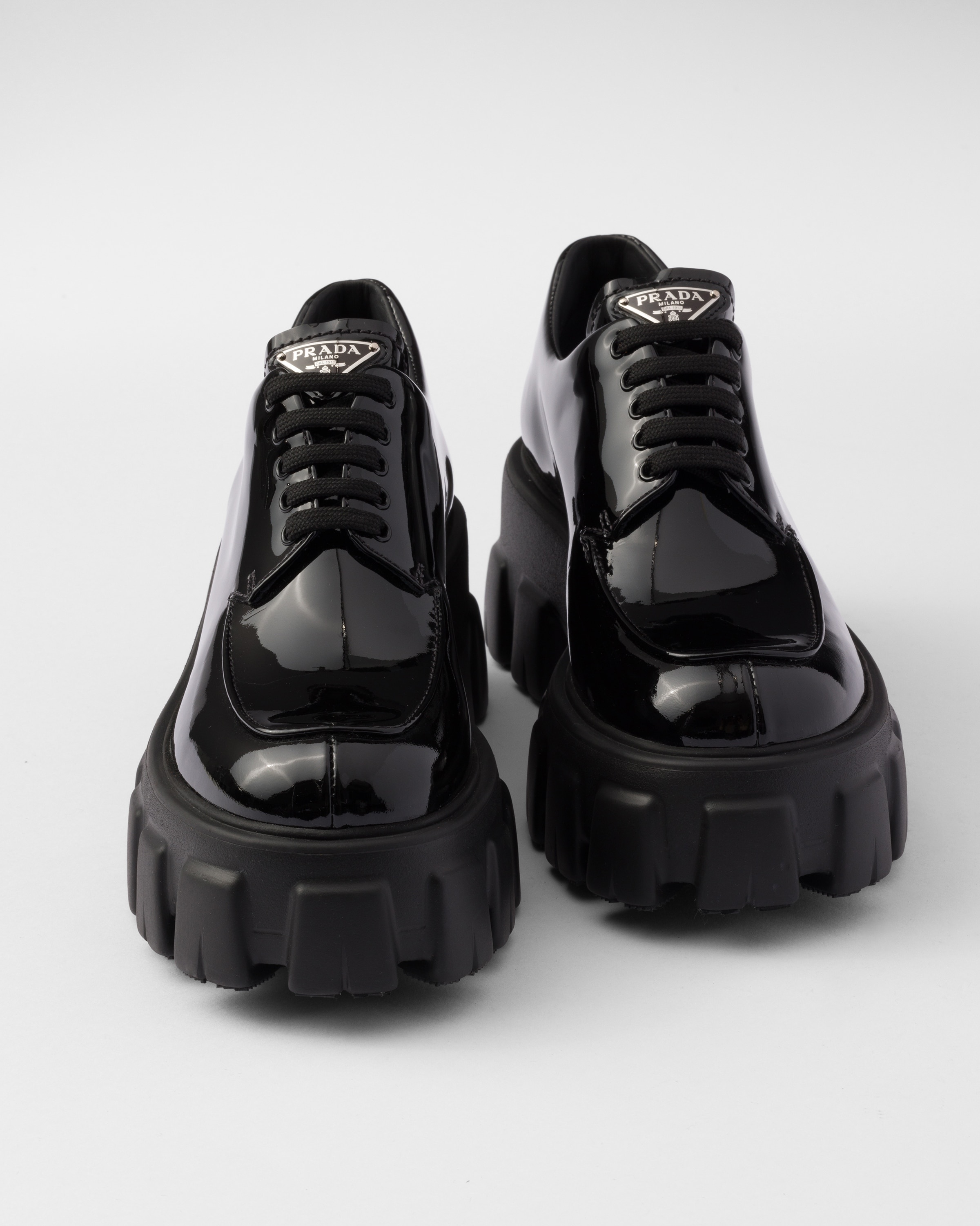 Monolith patent leather lace-up shoes - 6