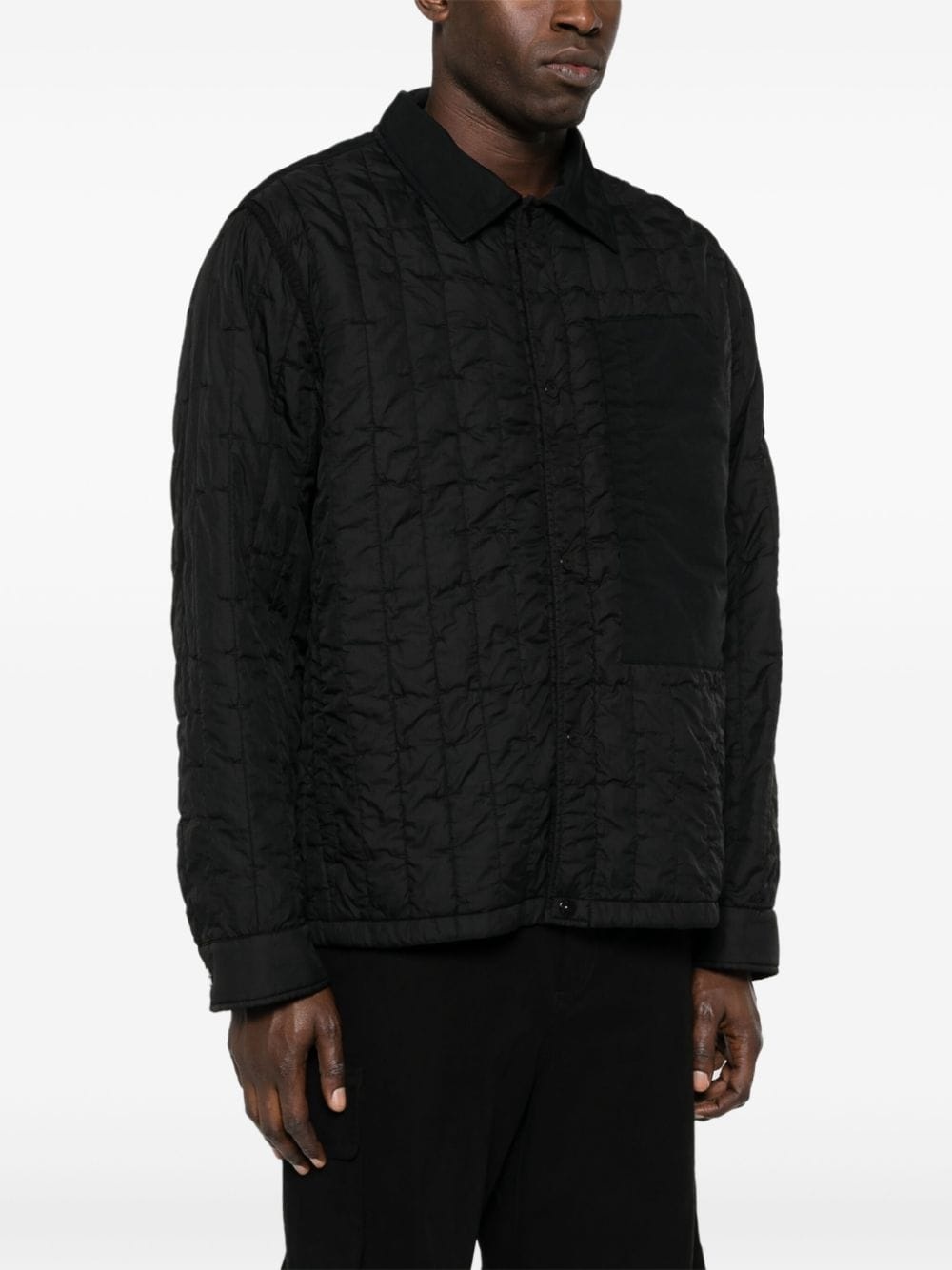 crinkled quilted shirt jacket - 3