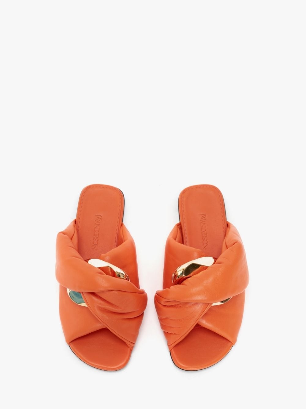 CHAIN TWIST LEATHER FLATS - 4