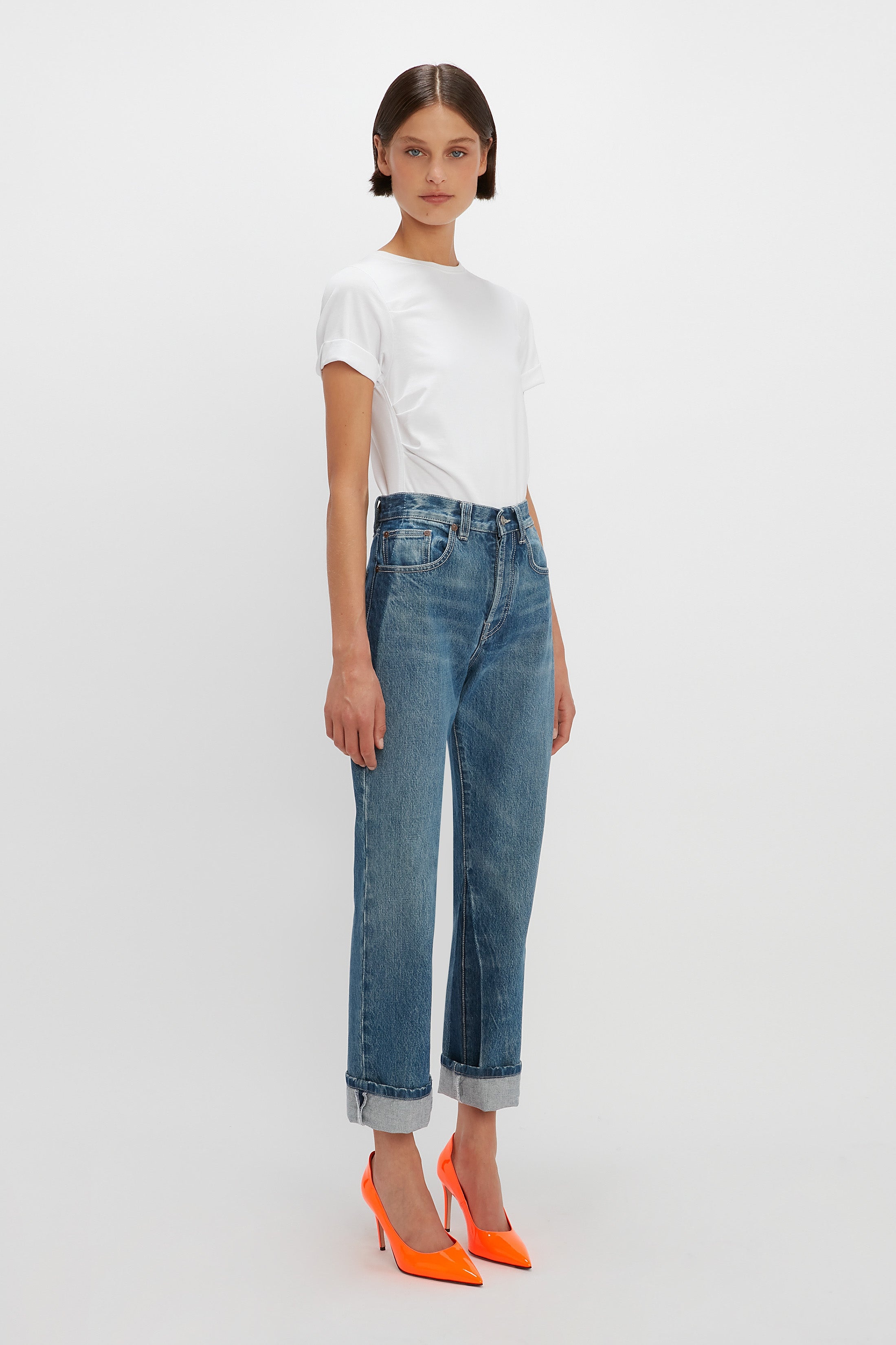 Victoria Mid-Rise Jean in Shadow Wash - 3