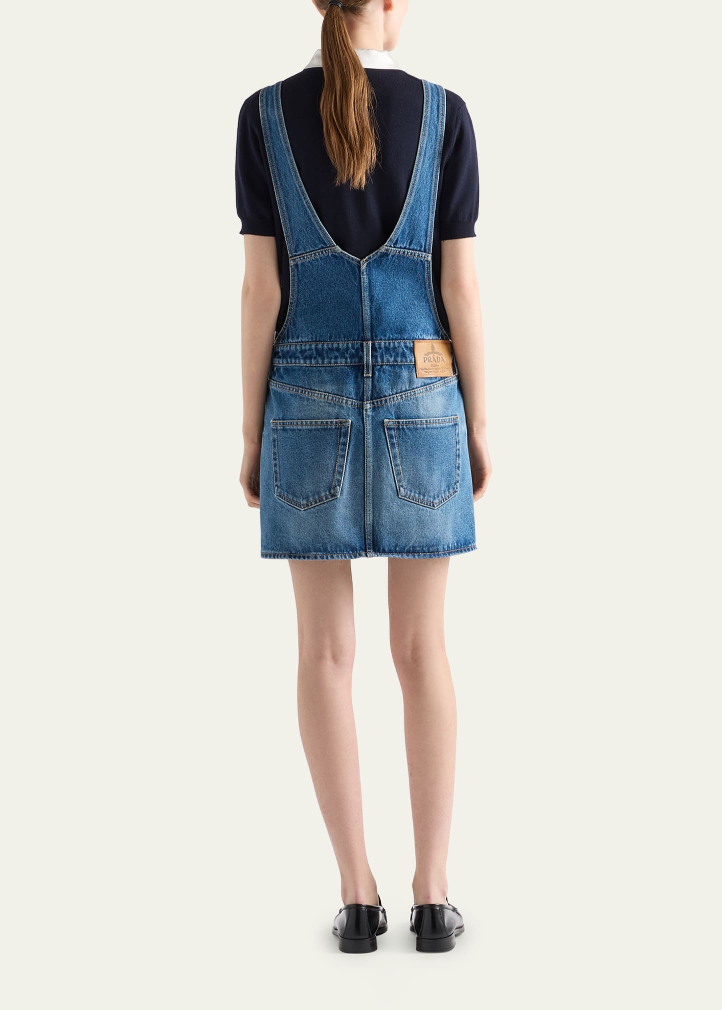 Used Denim Mini Overall Dress - 3