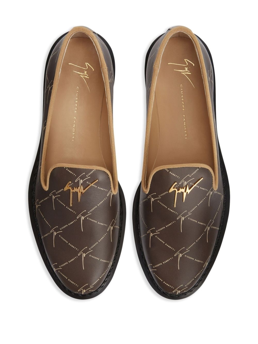 Tim logo-embossed leather loafers - 4