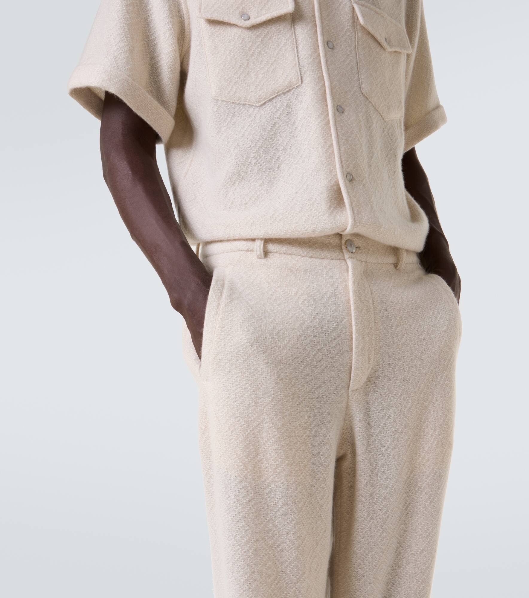 Diamond cashmere straight-leg pants - 5