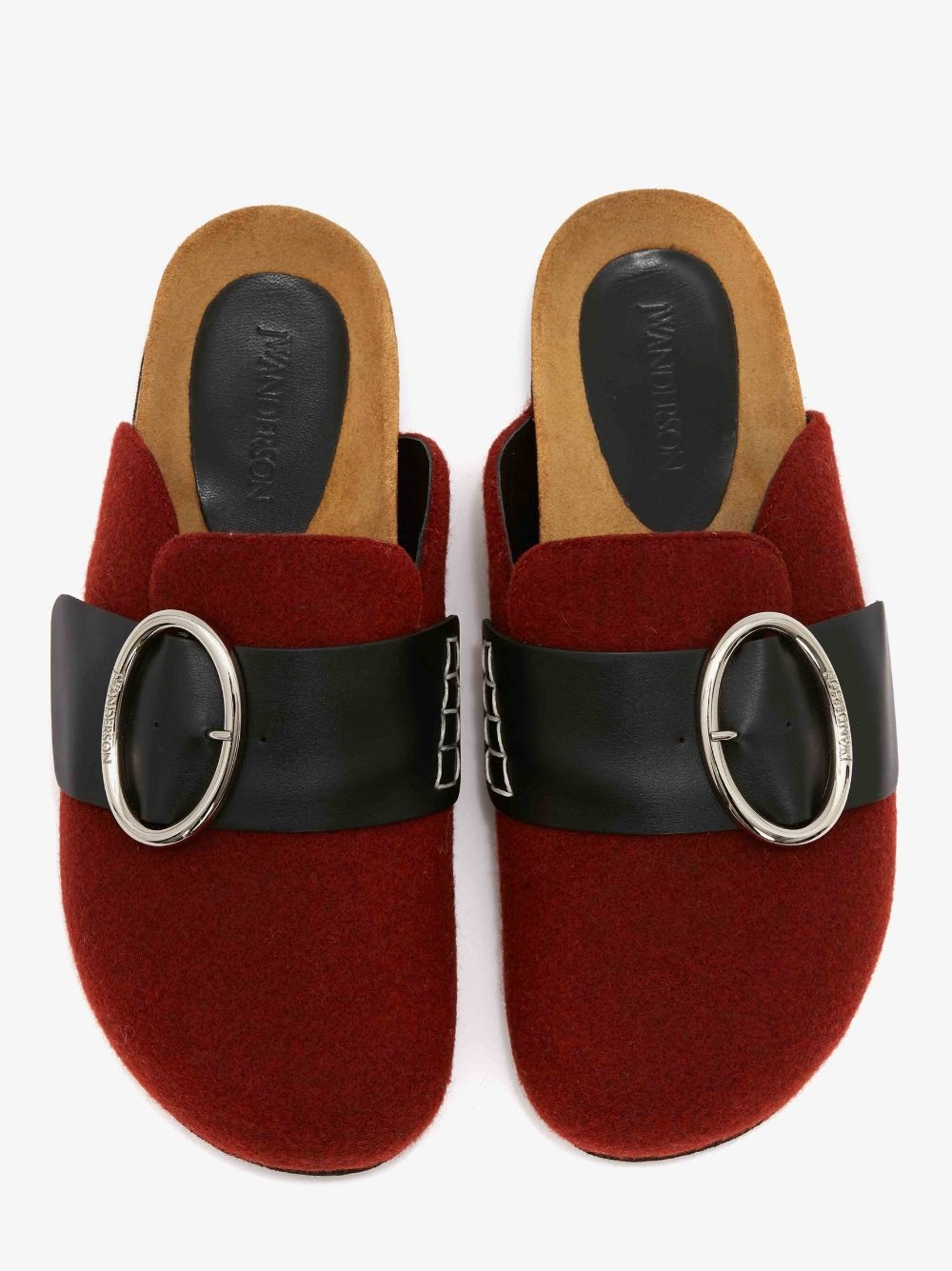 MEN’S FELT BUCKLE LOAFER MULES - 4