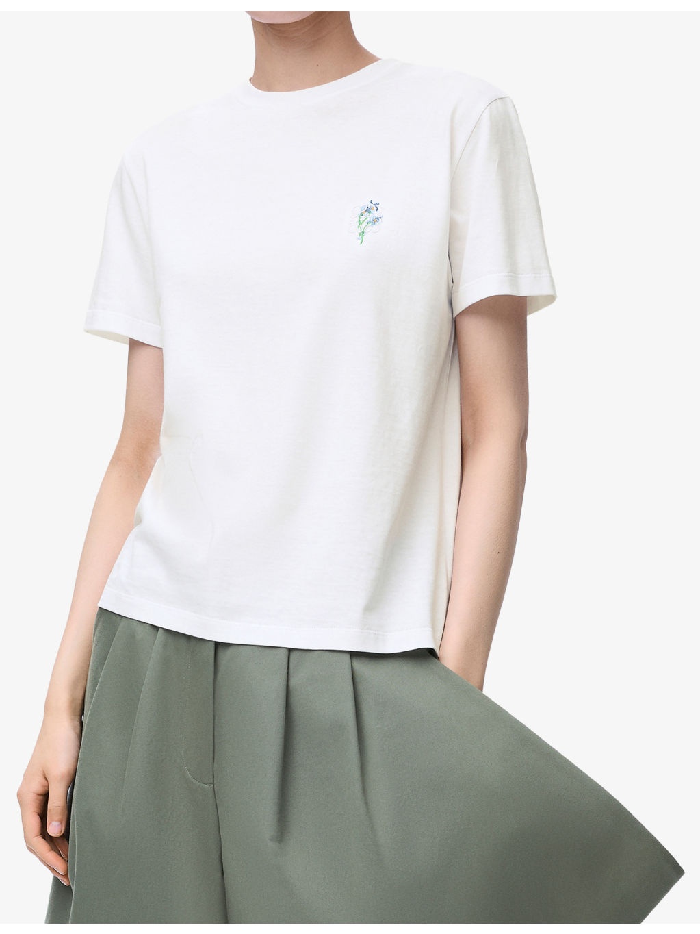 Floral Anagram-Embroidery Relaxed-Fit Cotton-Jersey T-Shirt - 3