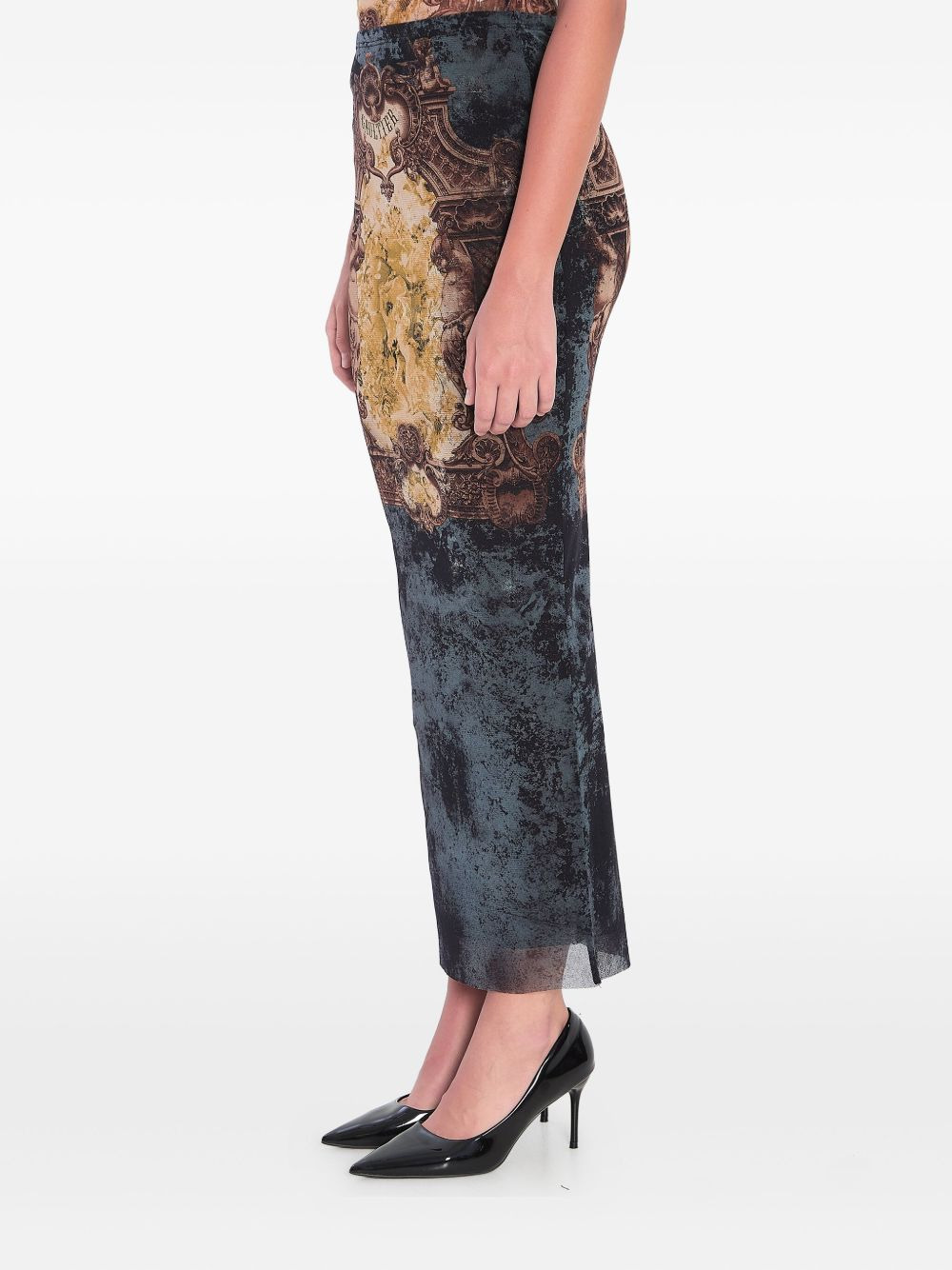 Médaillon-print elastic-waist skirt - 3