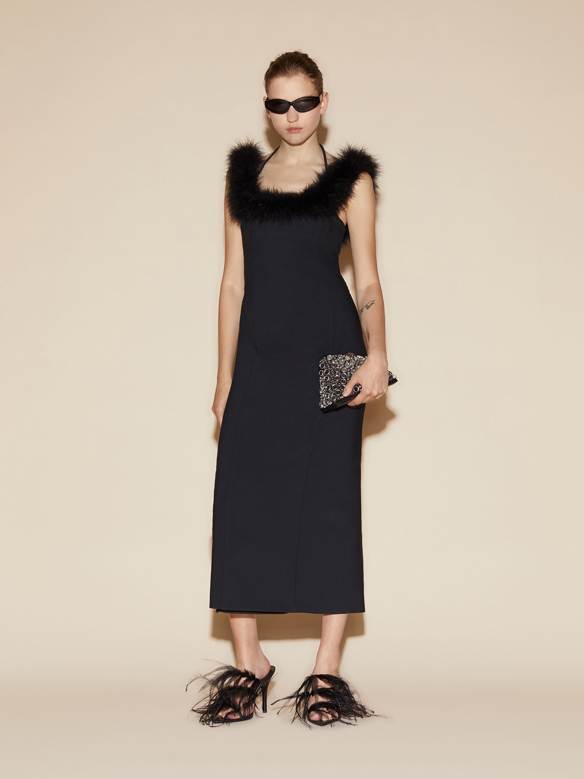 BLACK MIDI DRESS - 2