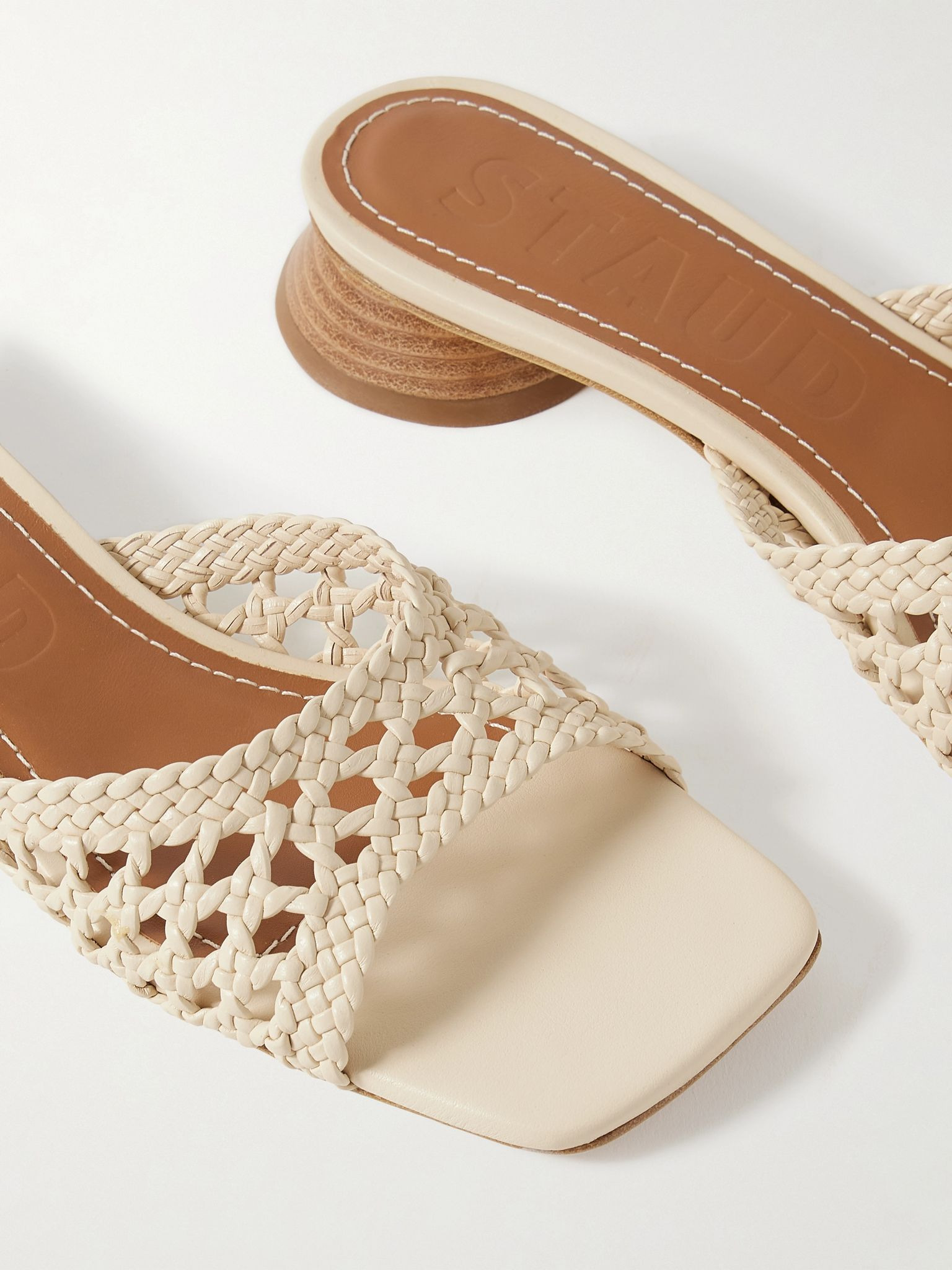 Simone braided leather sandals Beige - 4