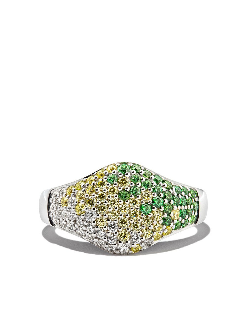 TOM WOOD gradient crystal-embellished ring outlook