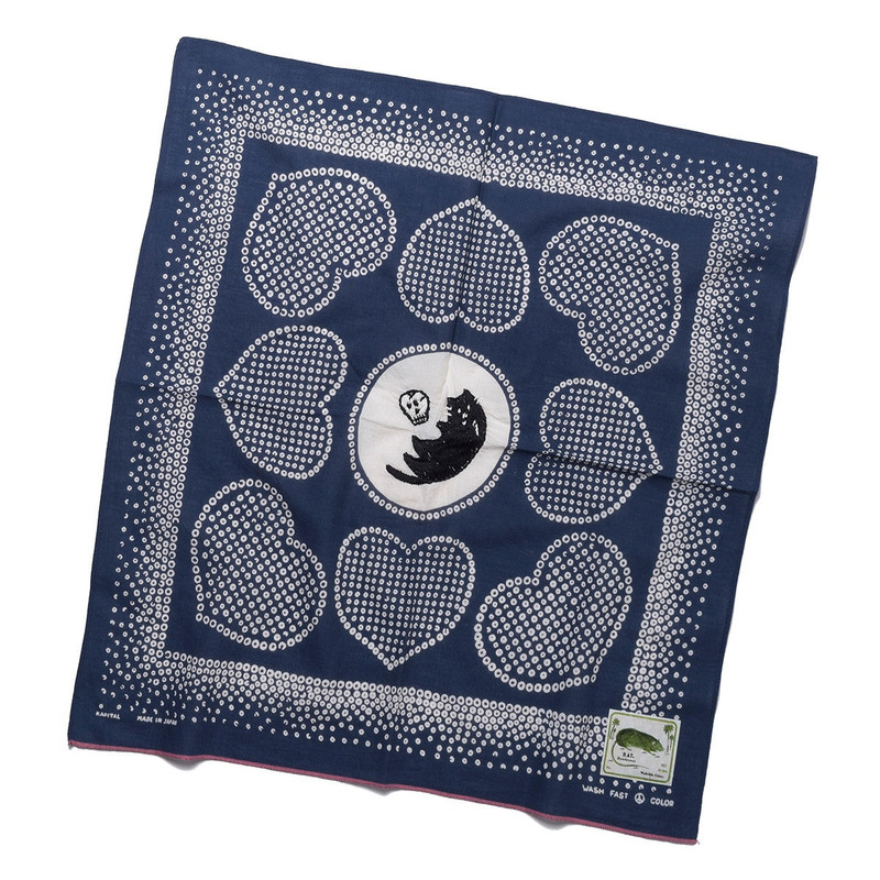 Kapital Fastcolor Selvedge Bandana Love Cat Embroidery outlook