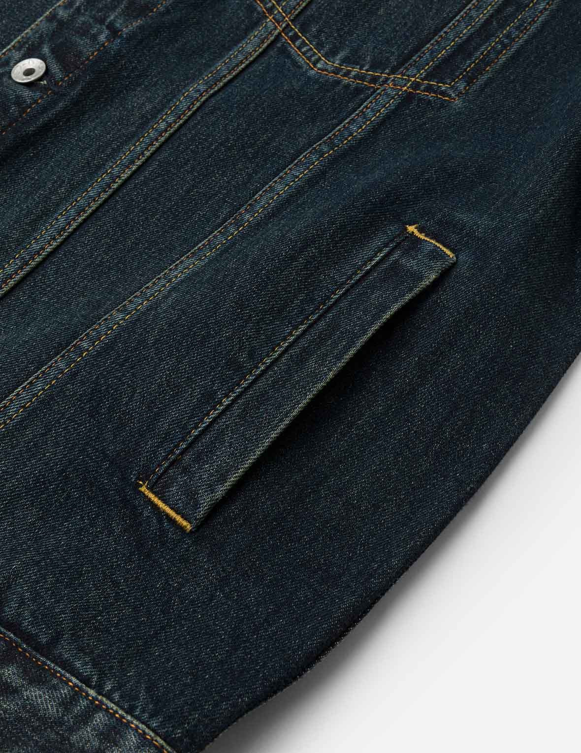Washed Brushstroke Daicock Print Regular Fit Denim Jacket - 9