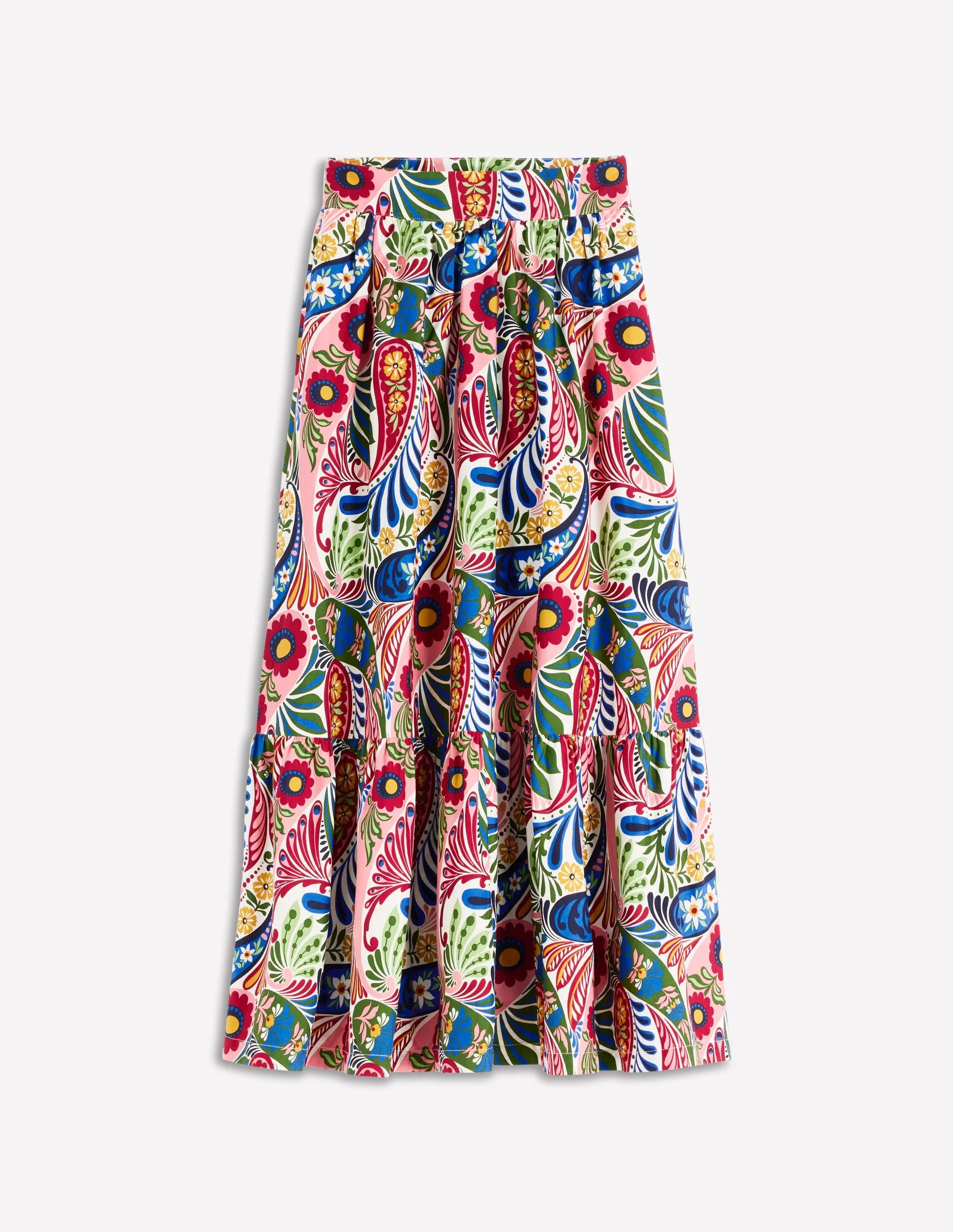Abigail Poplin Maxi Skirt-Multi, Enchanted Paisley - 1