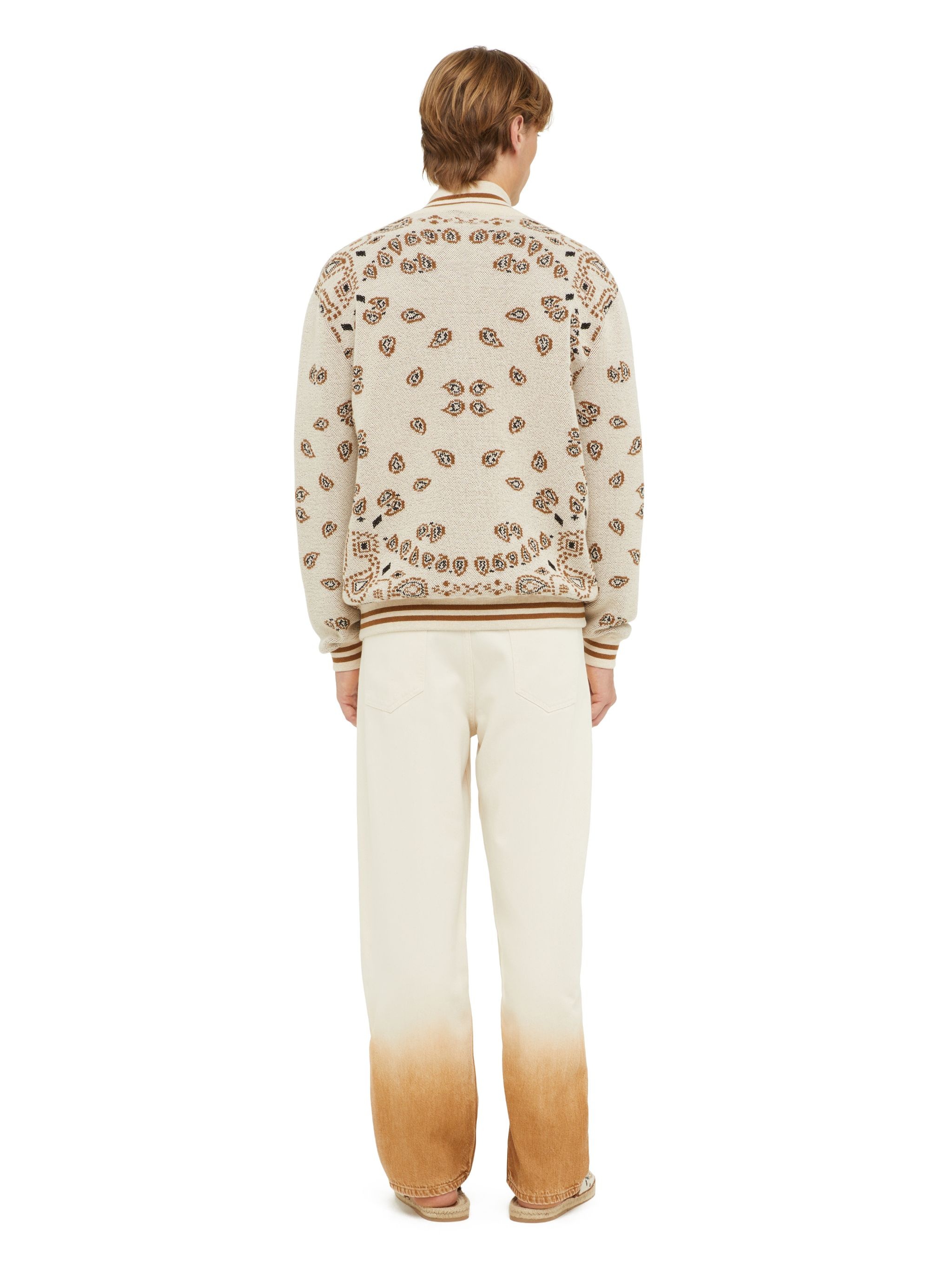 Bandana Piquet Jacquard Bomber Jacket - 6