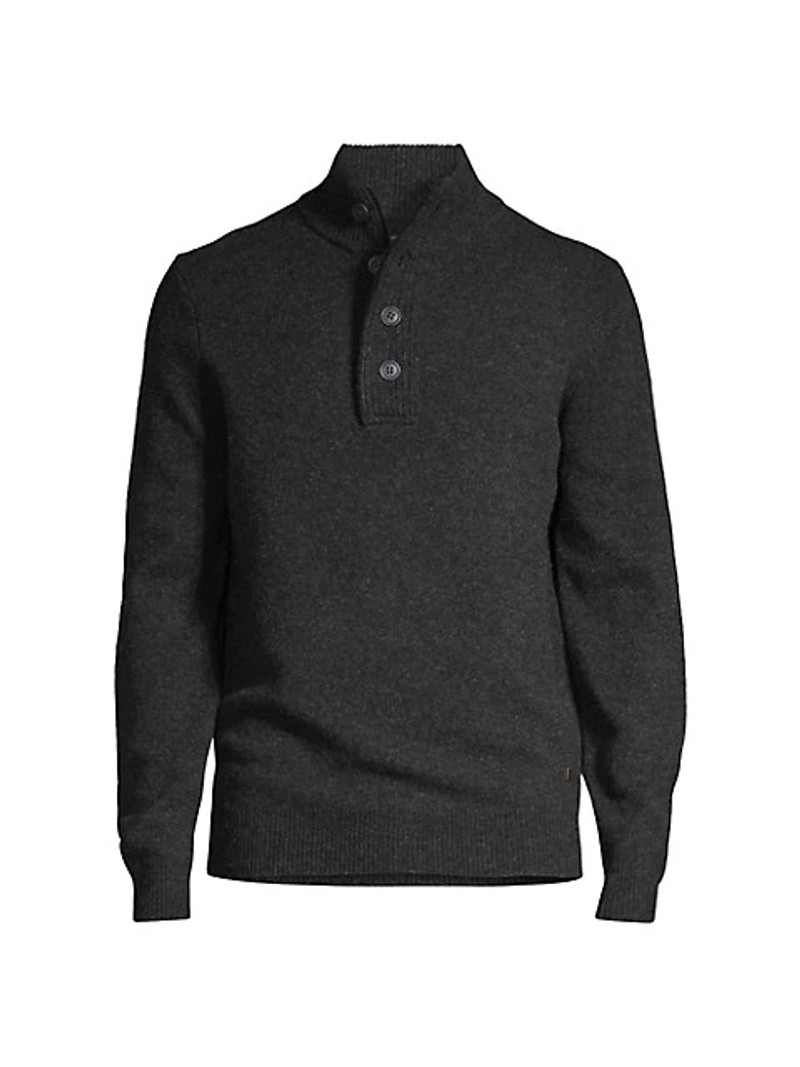 Patch Half-Button Wool Sweater 1