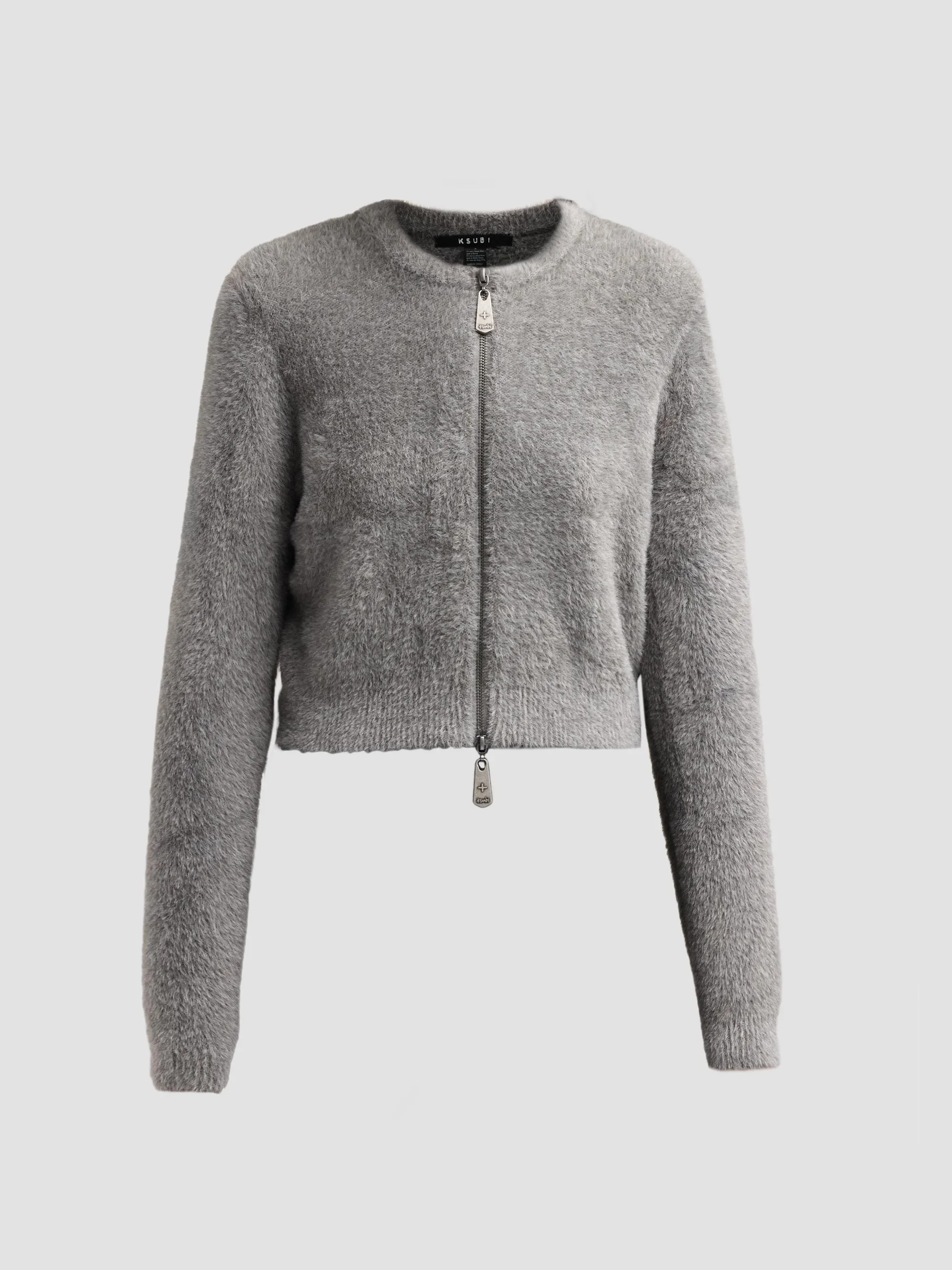 Women's Fable Fluffy Knit Cardigan - Grey - 1