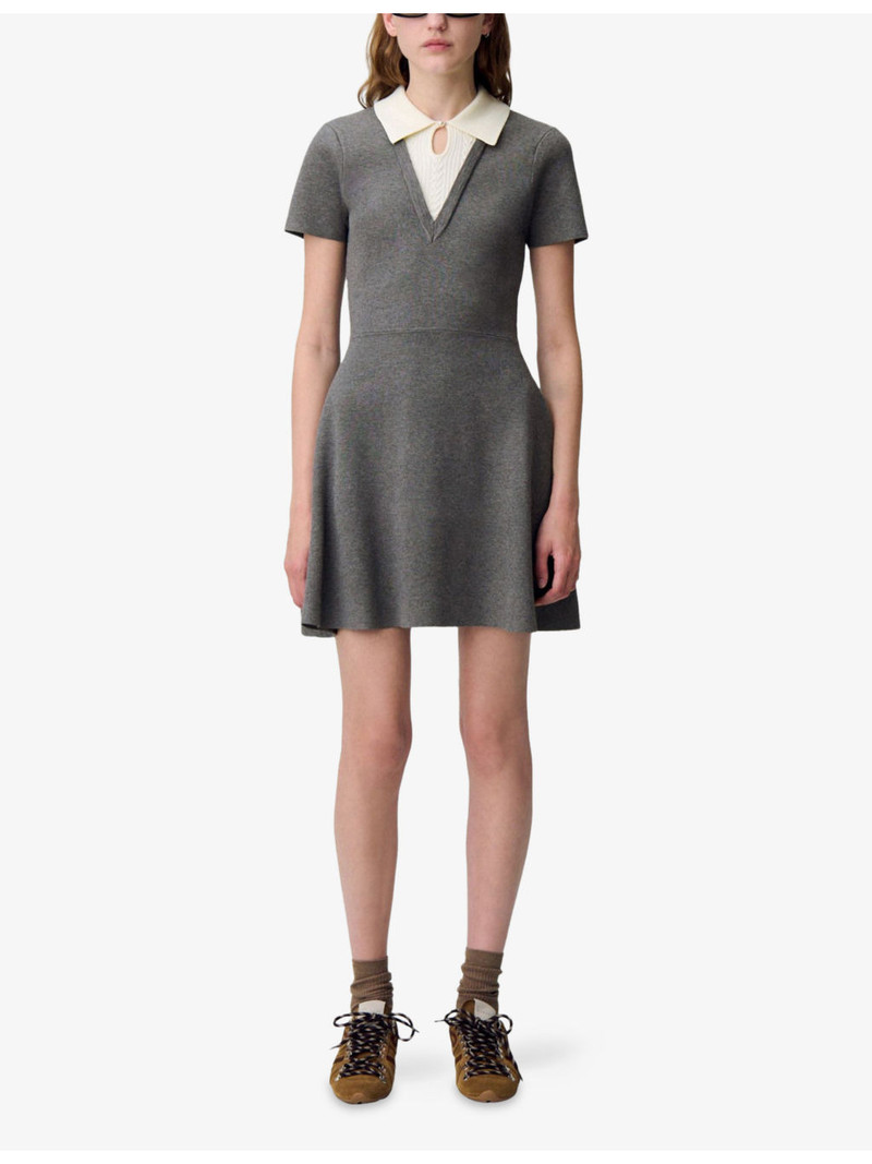 Claudie Pierlot Contrast Skater Woven Mini Dress outlook
