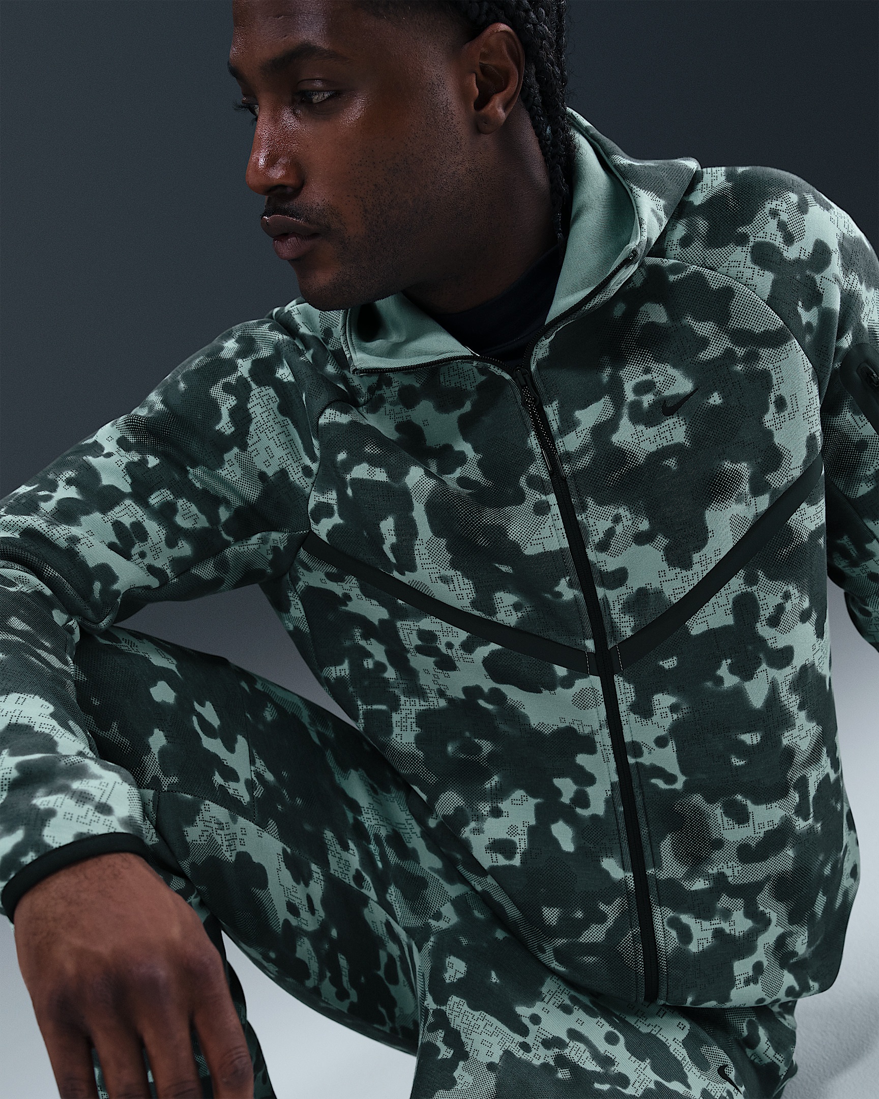 Nike Tech Men's Full-Zip Fleece Camo Windrunner Jacket - 3