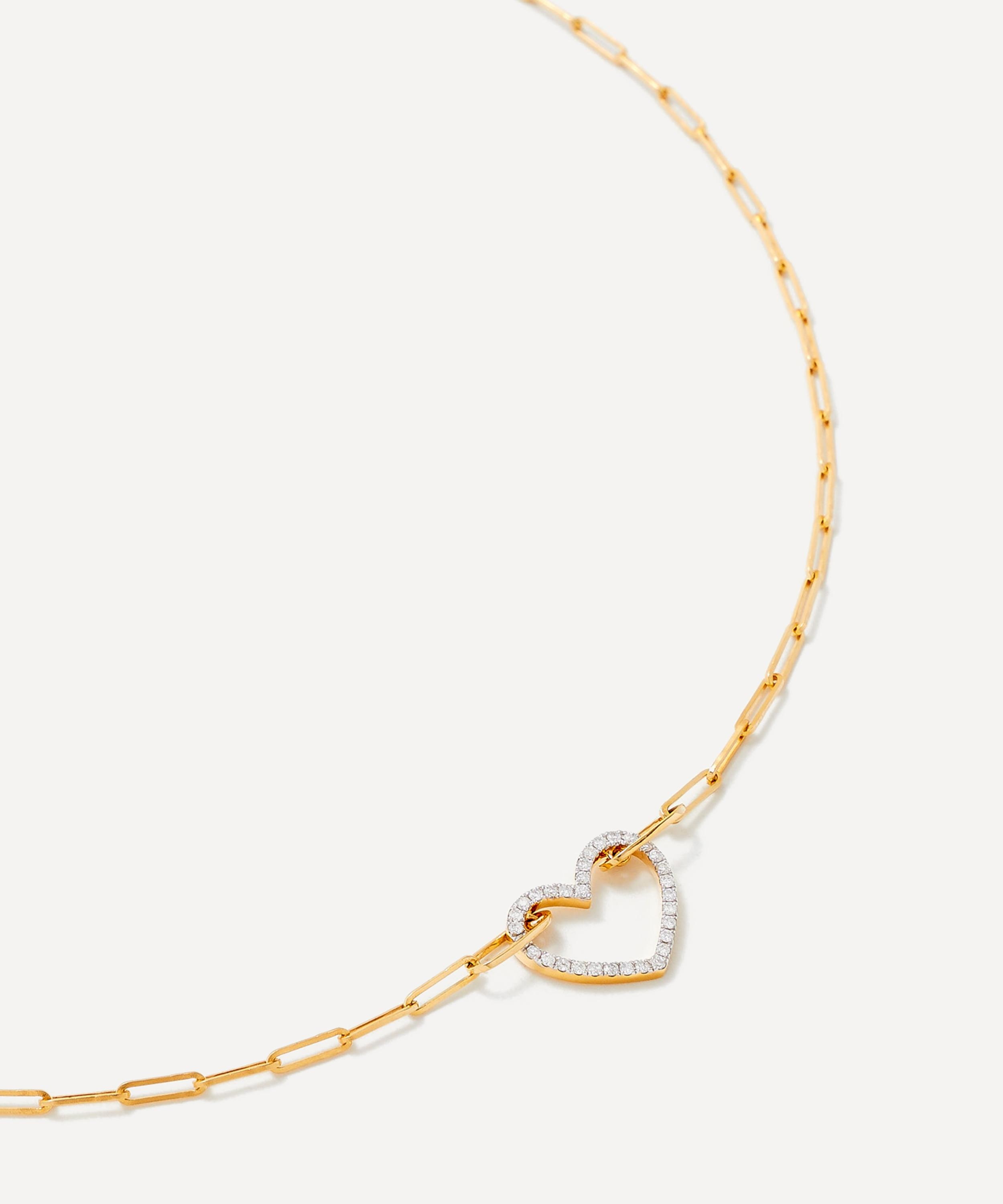 18ct Gold Small Diamond Heart Pendant Necklace - 3