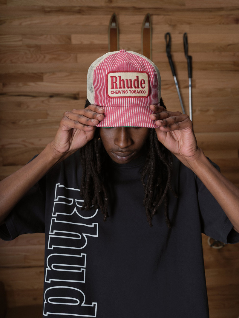 RED STRIPED TOBACCO TRUCKER HAT 6