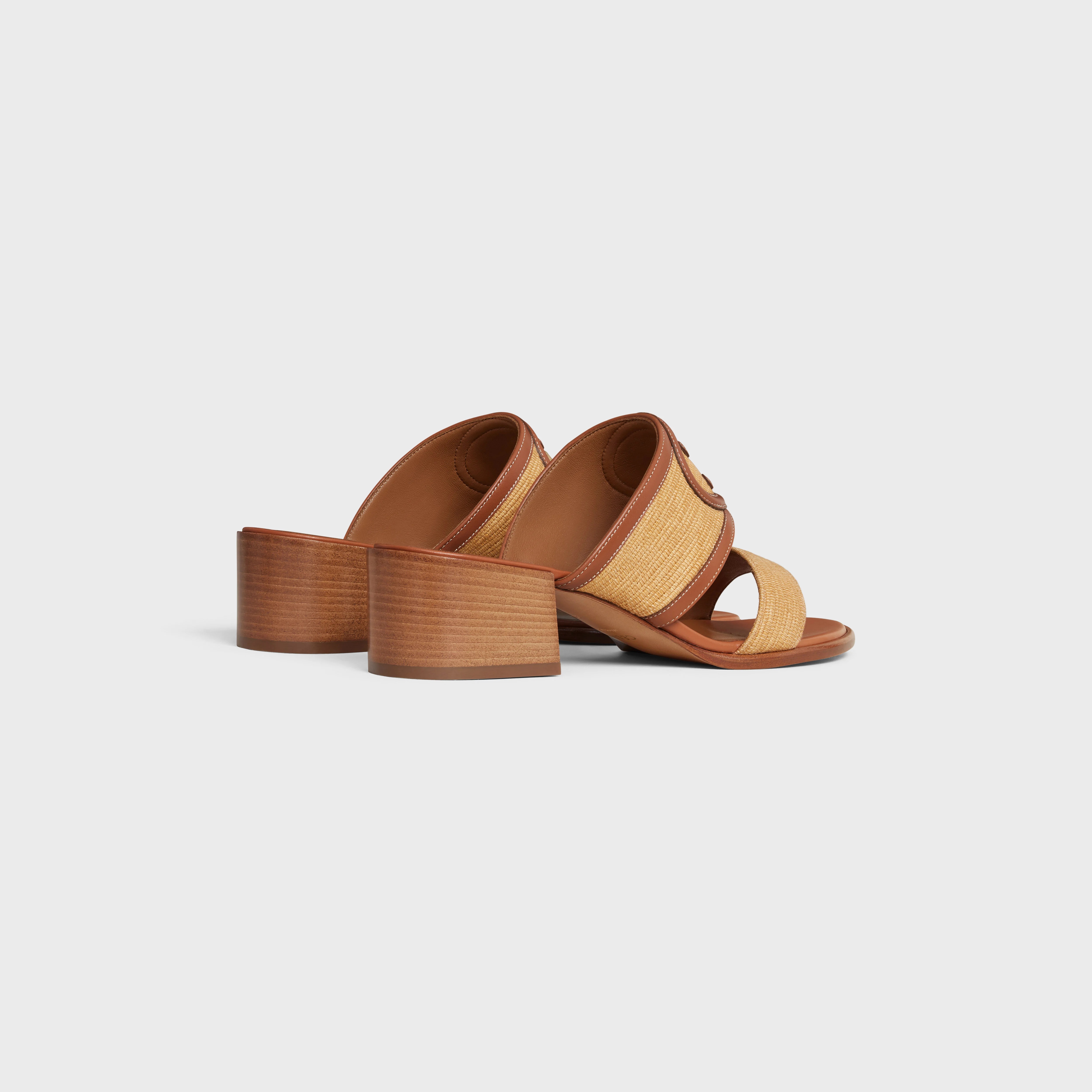 CELINE APPOLINE MULE in RAFFIA & CALFSKIN - 3