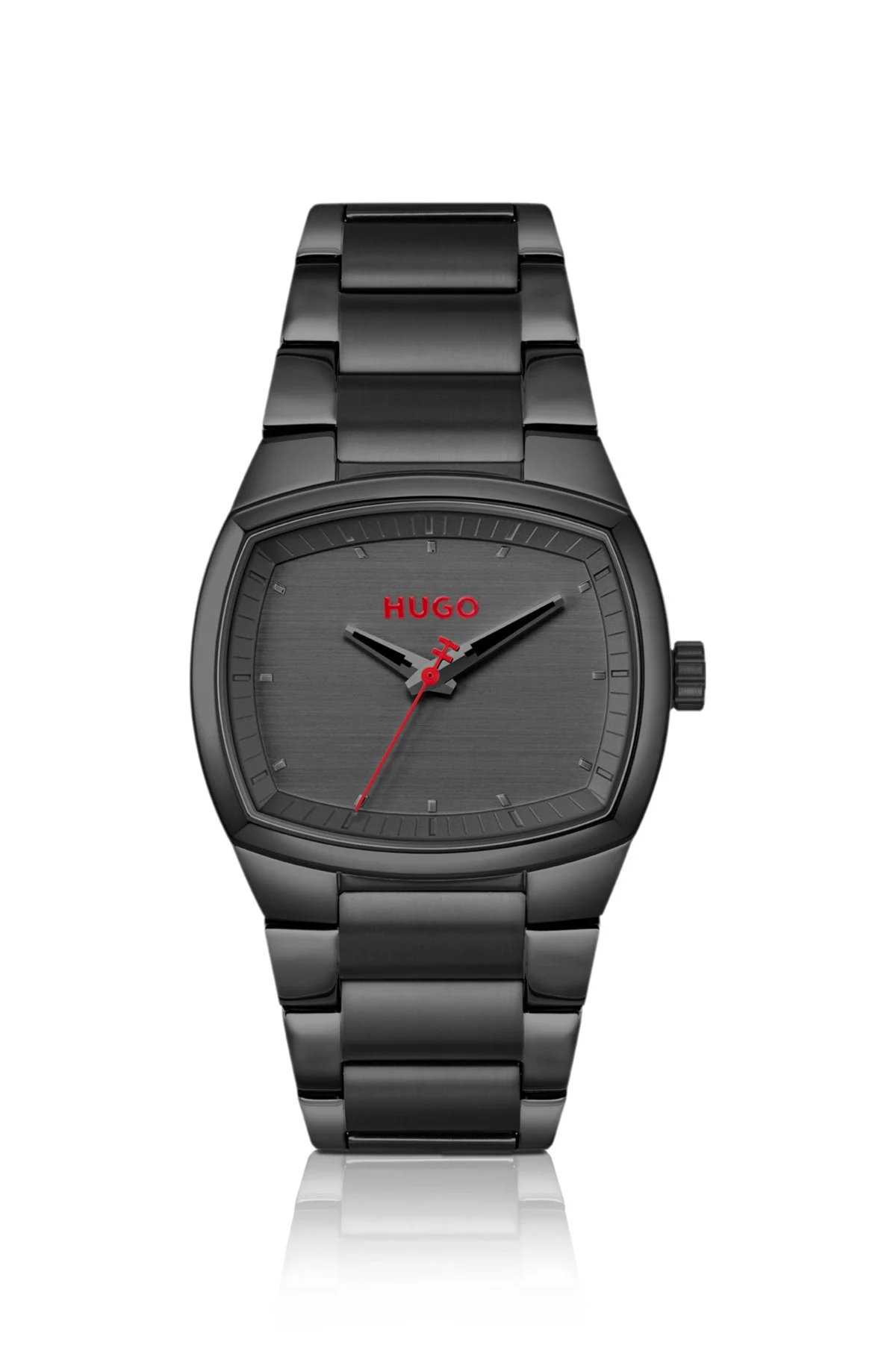 TELLY BLACK-PLATED WATCH WITH RETRO-SHAPED CASE - 1