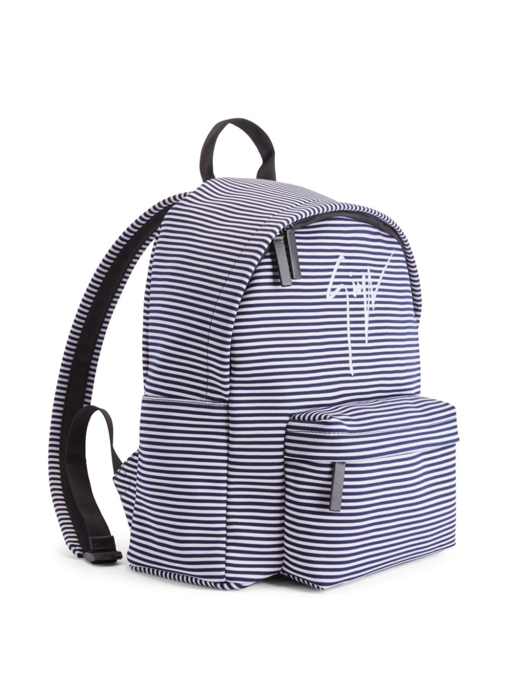 logo-embroidered striped backpack - 4