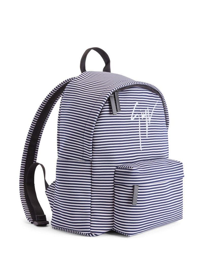 logo-embroidered striped backpack 4