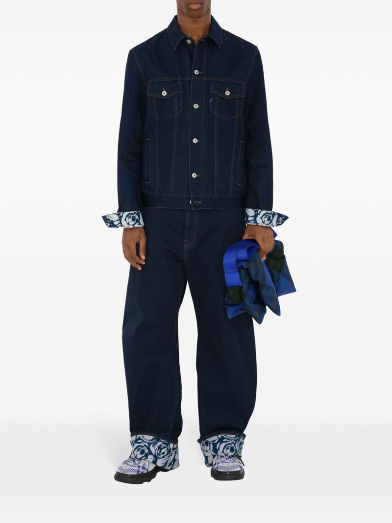 Burberry logo-patch cotton denim jacket outlook