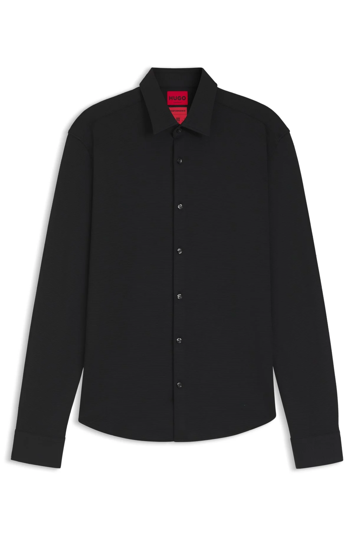 SLIM-FIT SHIRT IN PERFORMANCE-STRETCH JACQUARD - 1