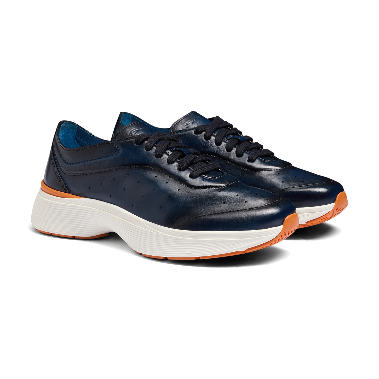 Men's blue leather Bounce sneaker - 3