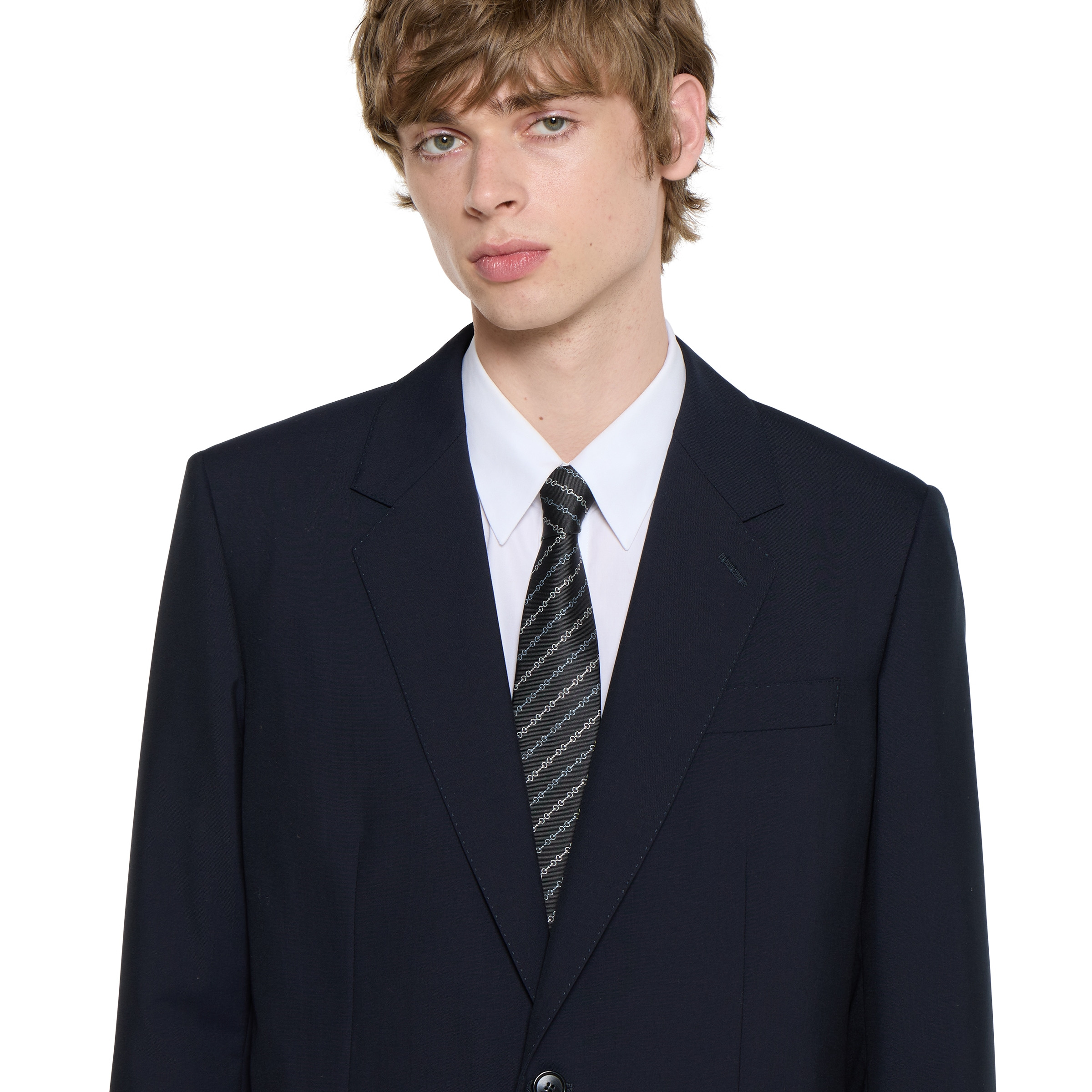 Horsebit silk jacquard tie - 3