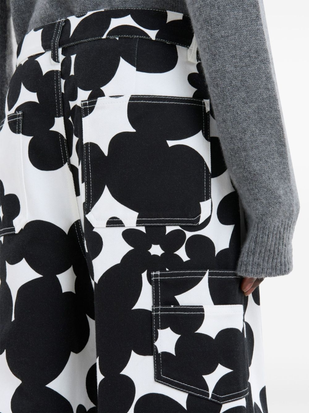 floral-print gabardine trousers - 5