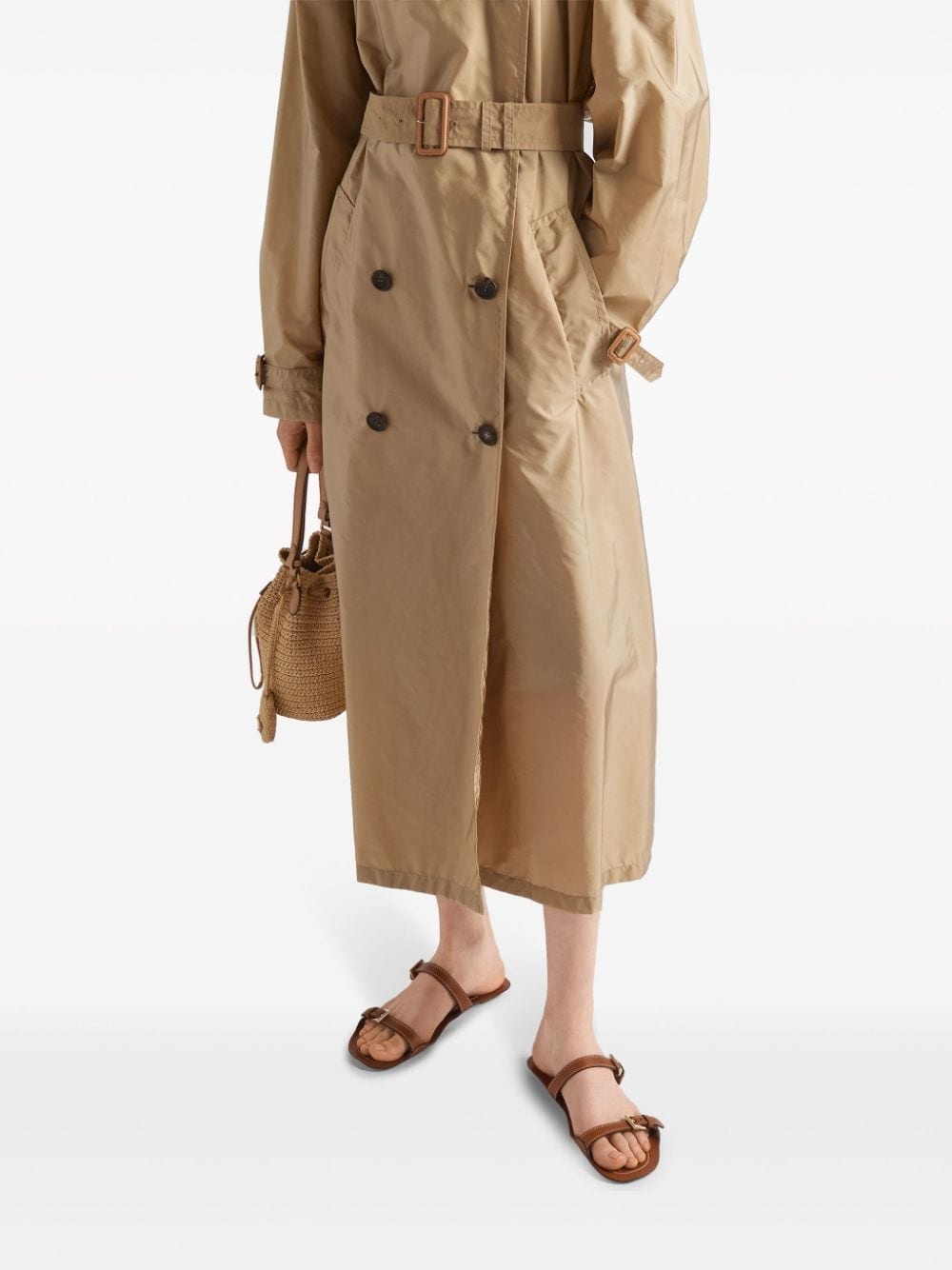 Re-Nylon belted trench coat - 6