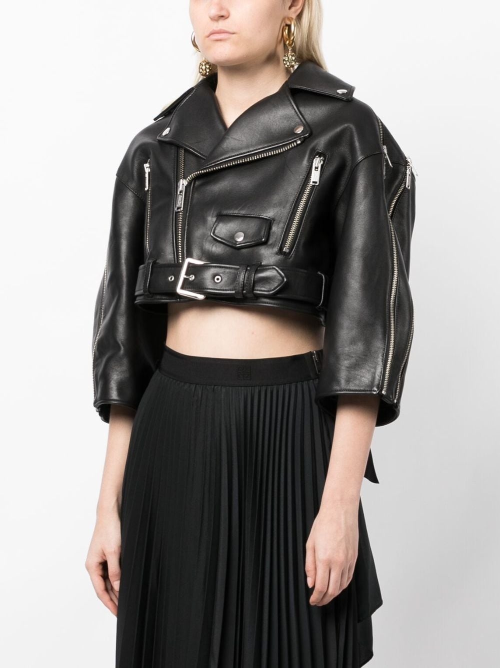 cut-out biker jacket - 4