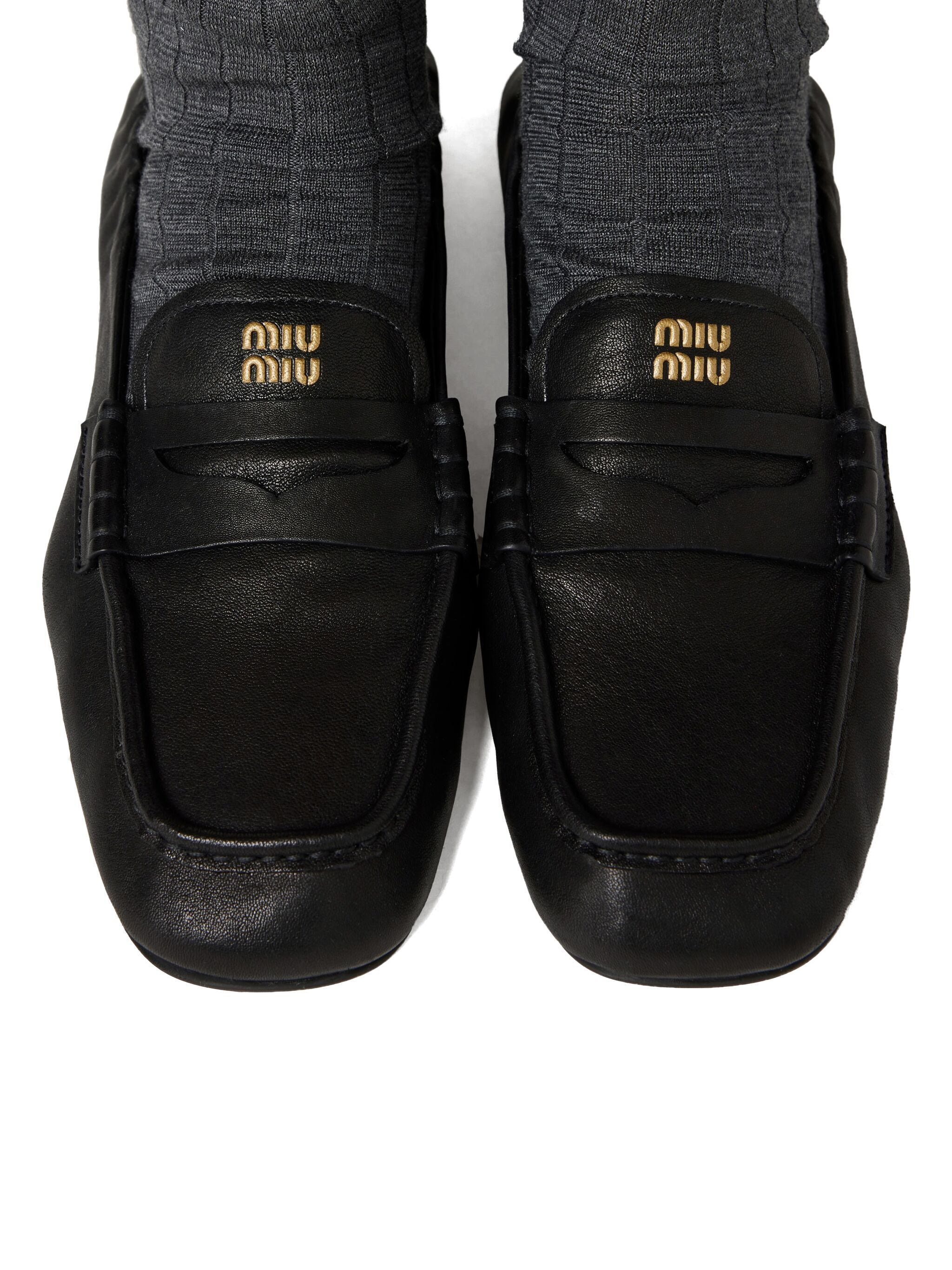 Miu Miu Embossed-logo Loafers - 3