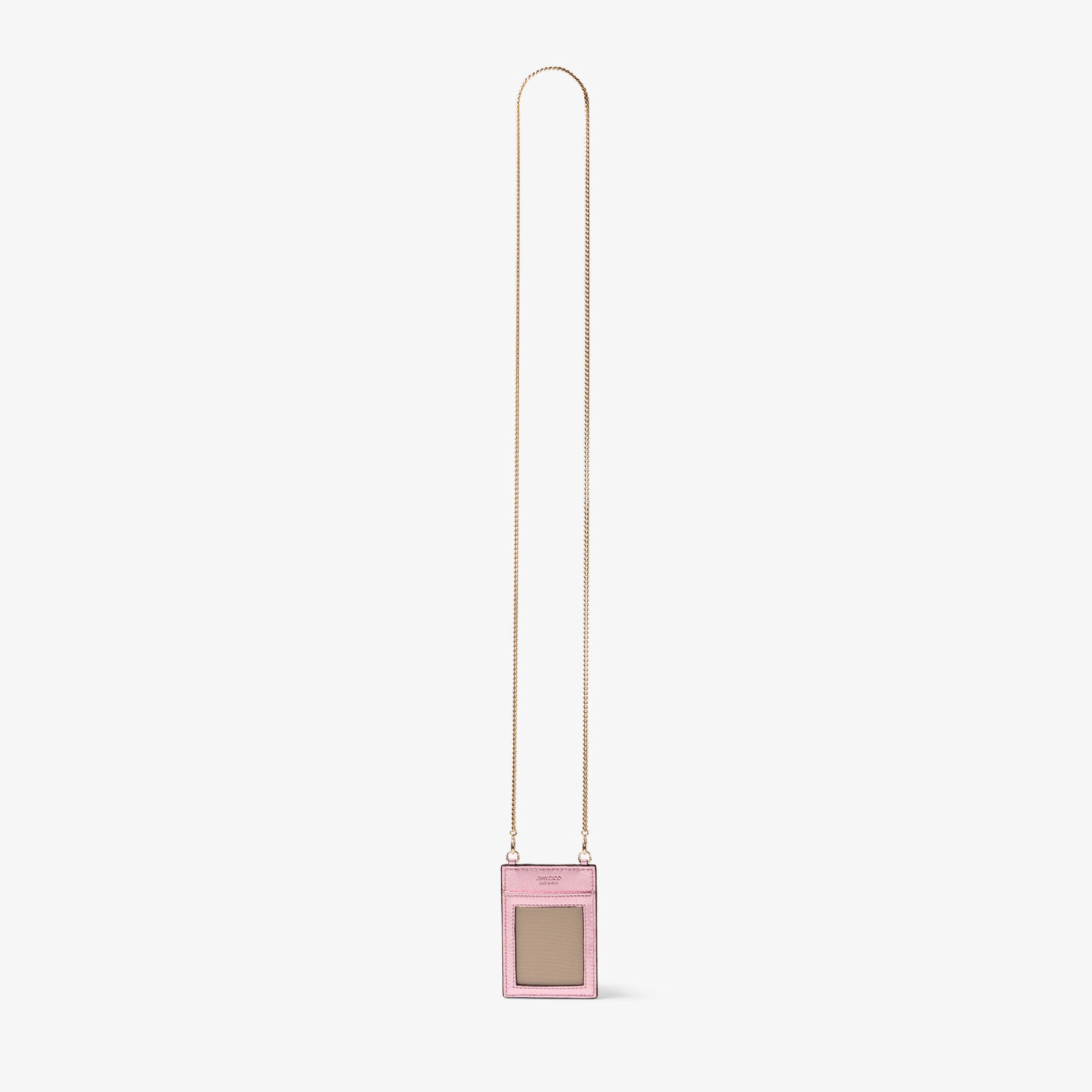 ID Holder With Chain
Rose Metallic Nappa Leather ID Holder - 4
