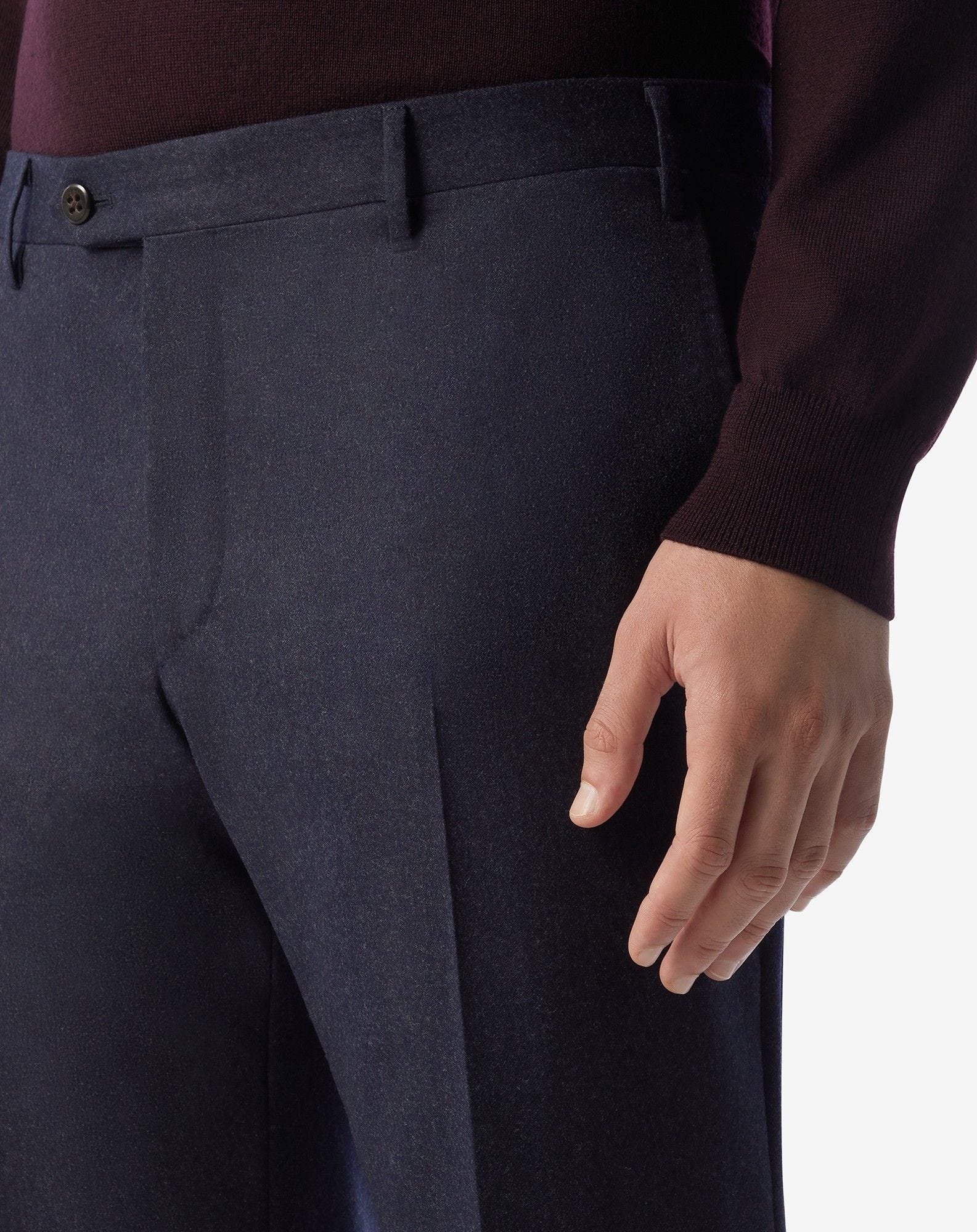 Blue pure wool trousers - 3