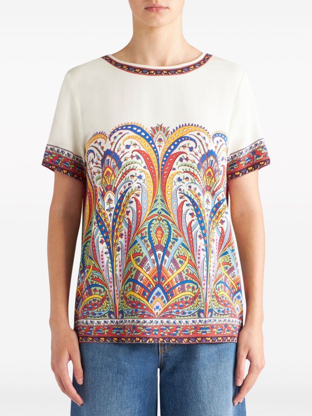 paisey-print cady T-shirt - 2